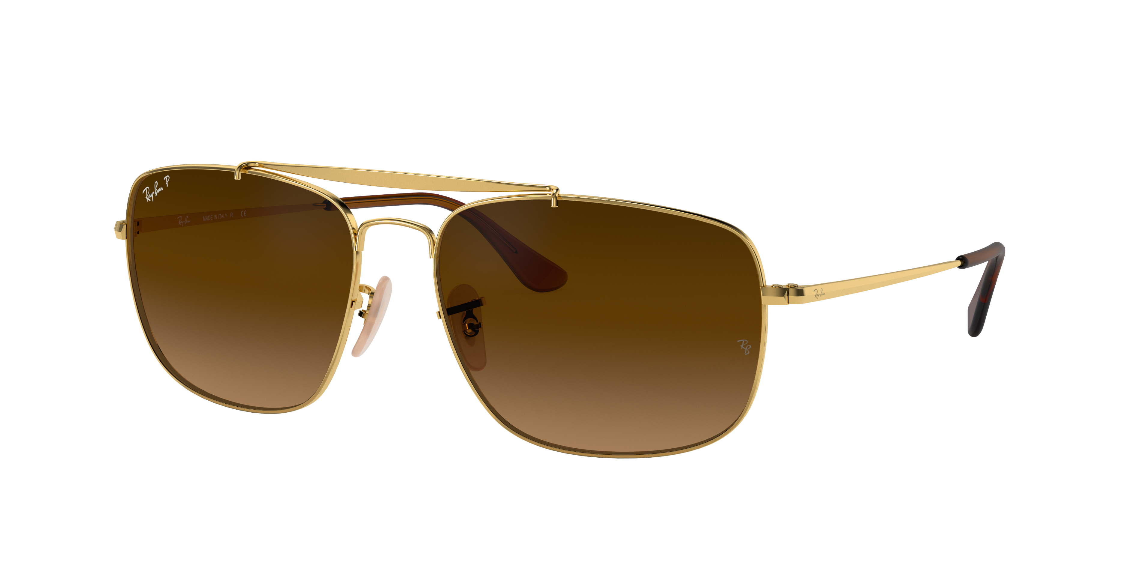 Ray-Ban RB3560 COLONEL 61 Polarized Brown Gradient \u0026 Gold Polarised  Sunglasses | Sunglass Hut United Kingdom