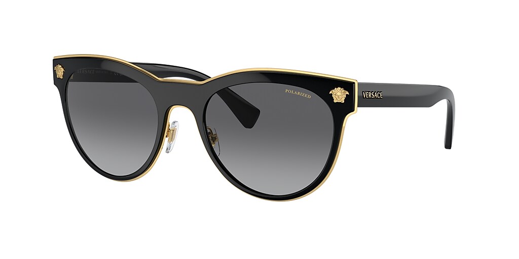 Versace VE2198 54 Light Grey Gradient Grey & Black Polarized Sunglasses ...