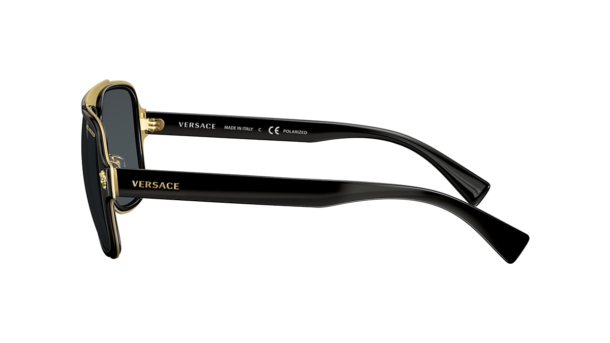 Versace VE2199 56 Dark Grey & Black Polarized Sunglasses 