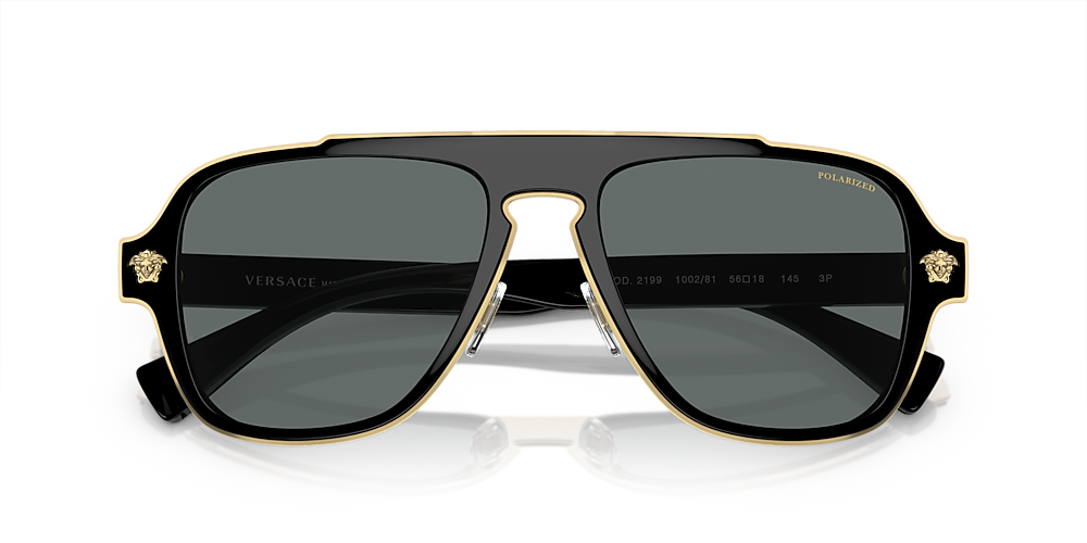 Versace VE2199 56 Dark Grey & Black Polarized Sunglasses 