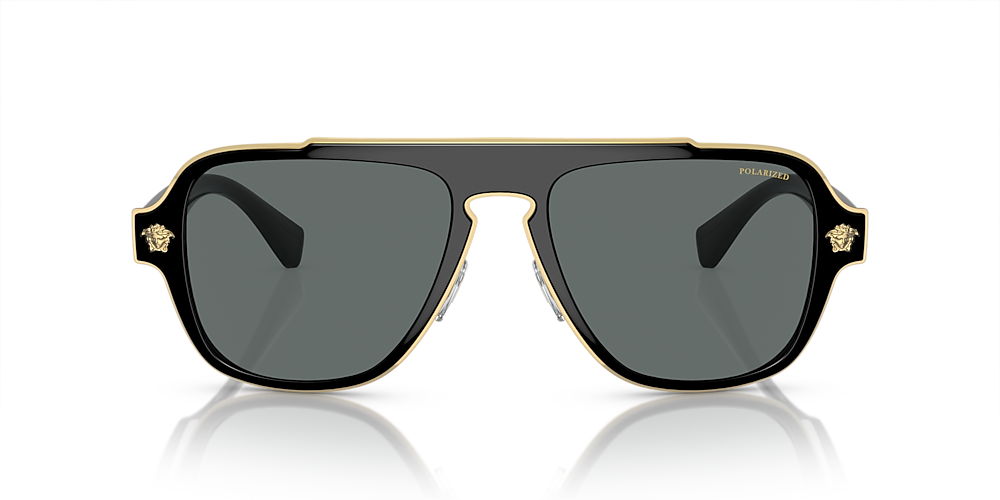 Versace VE2199 56 Dark Grey & Black Polarized Sunglasses