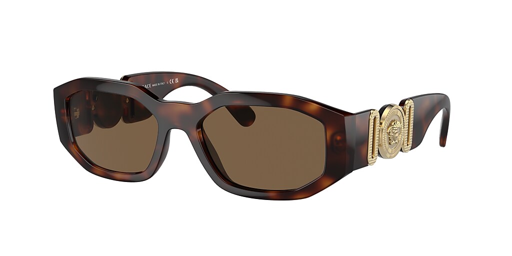 Versace VE4361 Biggie 53 Dark Brown & Havana Sunglasses | Sunglass Hut ...