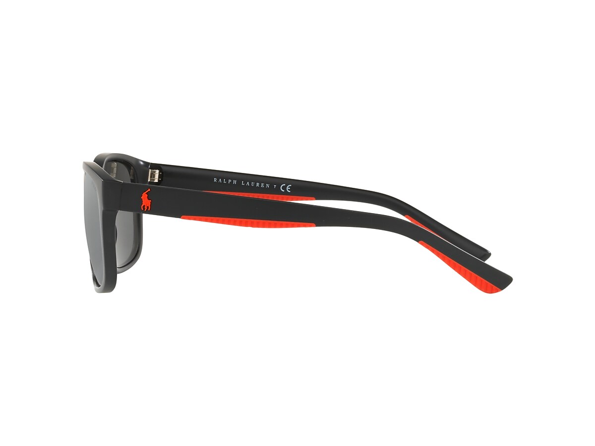 Polo Ralph Lauren PH4142 57 Mirror Silver & Matte Black Sunglasses 