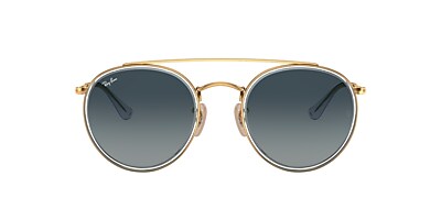 Ray-Ban RB3647N Round Double Bridge 51 Blue Gradient & Gold