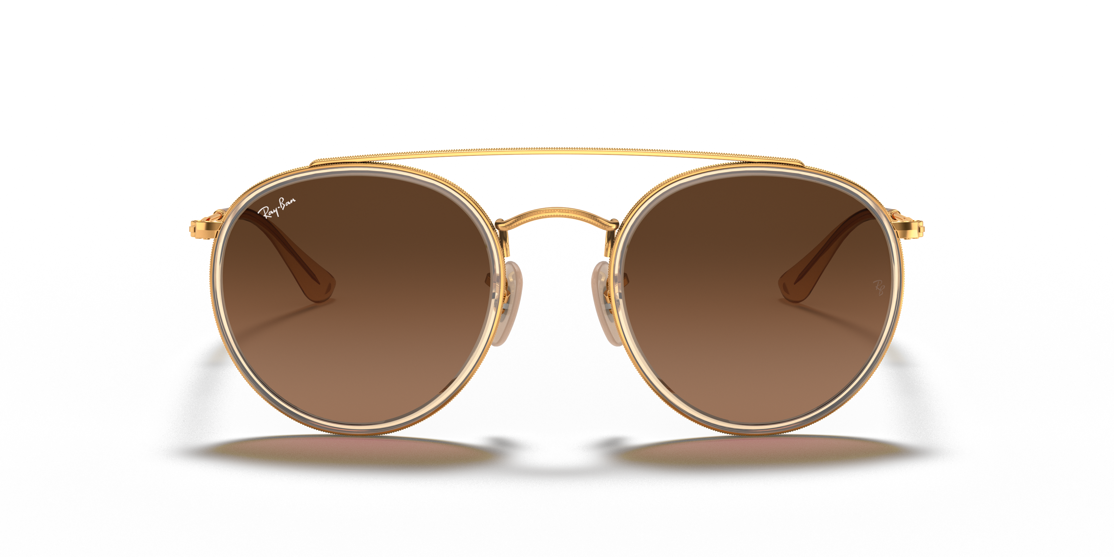 ray ban double bridge gold sunglasses