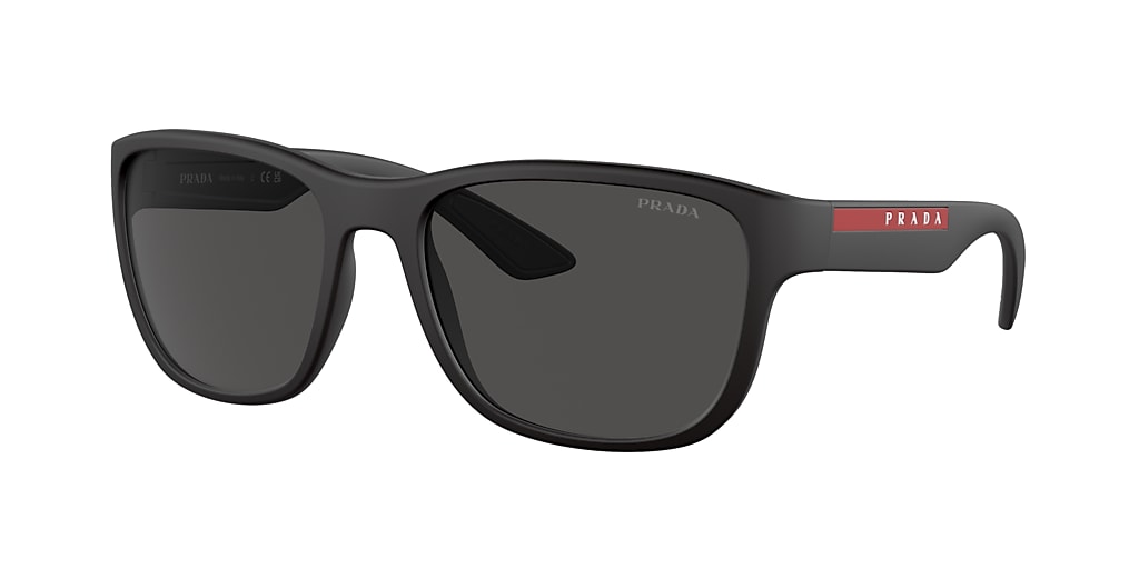 Prada Linea Rossa PS 01US Active 59 Grey & Black Rubber Sunglasses ...