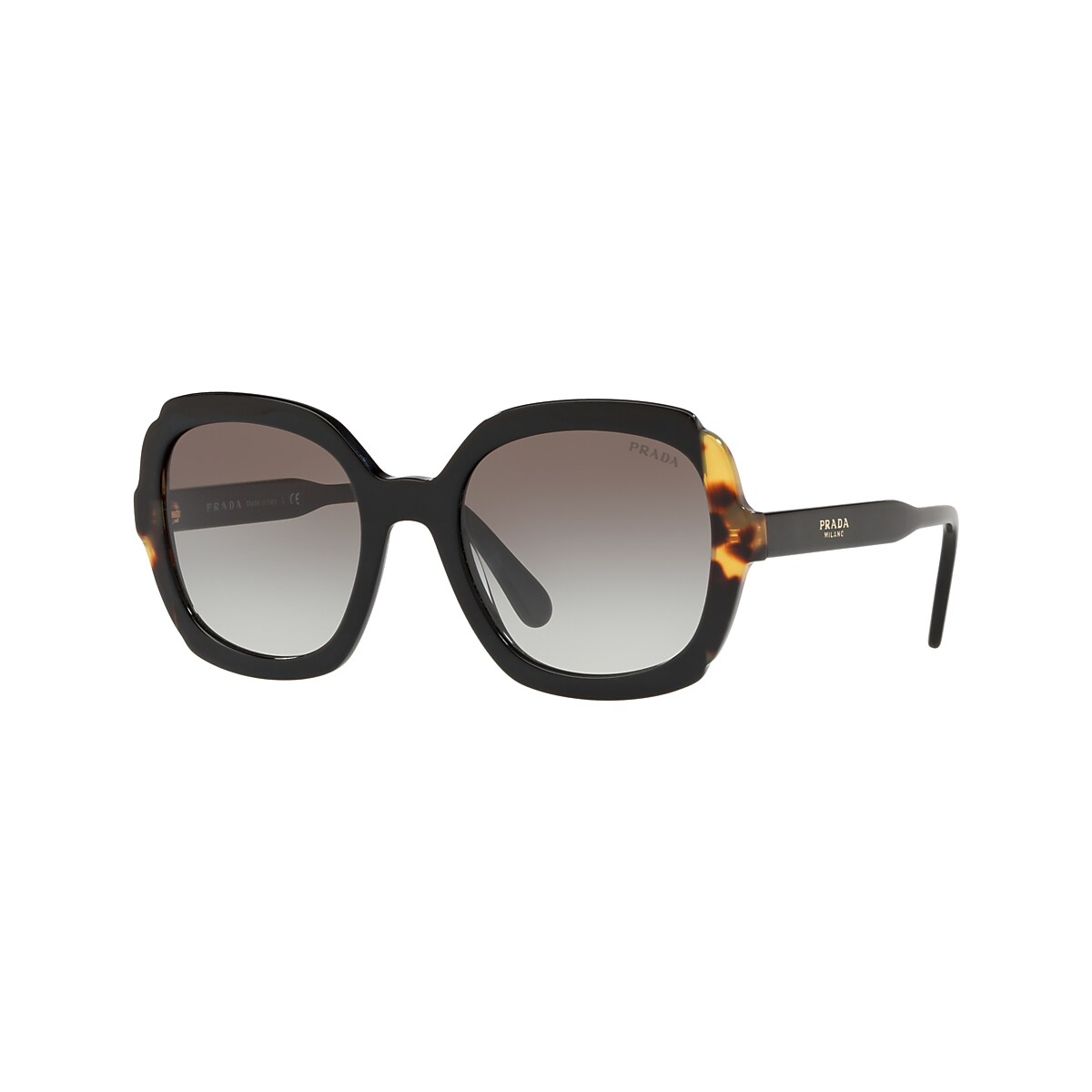 Prada PR 16US Heritage 54 Grey Gradient Black/Medium Havana Sunglasses | Sunglass Hut USA