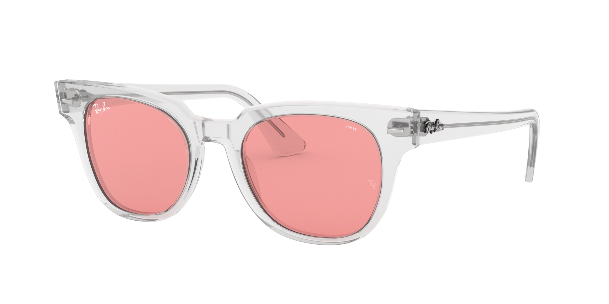 Ray-Ban RB2168 METEOR WASHED EVOLVE 50 Pink Photocromic \u0026 Transparent  Sunglasses | Sunglass Hut United Kingdom