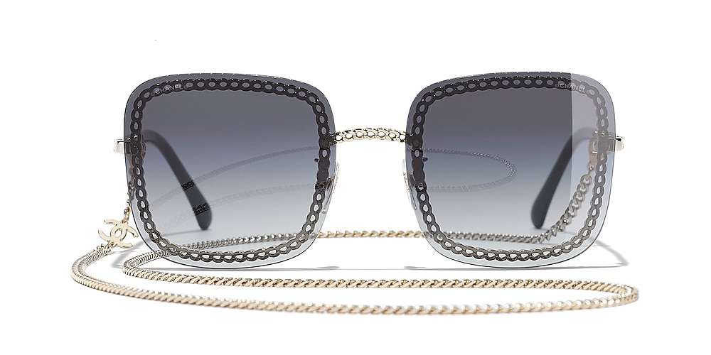 Chanel Square Sunglasses CH4244 57 Grey & Gold Sunglasses