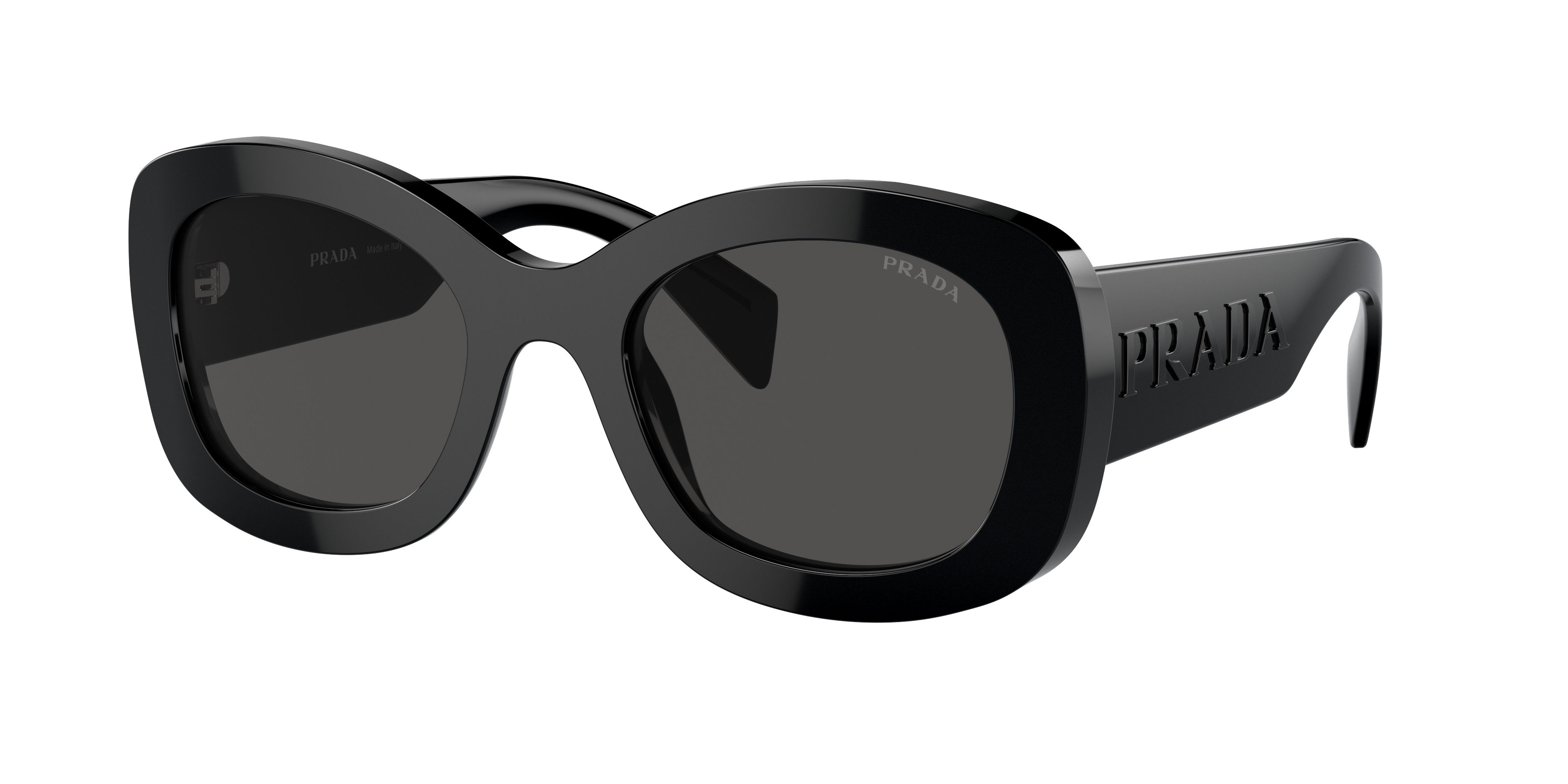 Prada Womens Black Pr A13s Butterfly-frame Acetate Sunglasses In Dark Grey