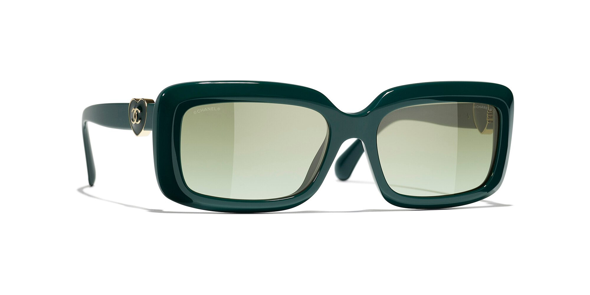 Pre-owned Chanel Woman Sunglasses Rectangle Sunglasses Ch5520 In Green