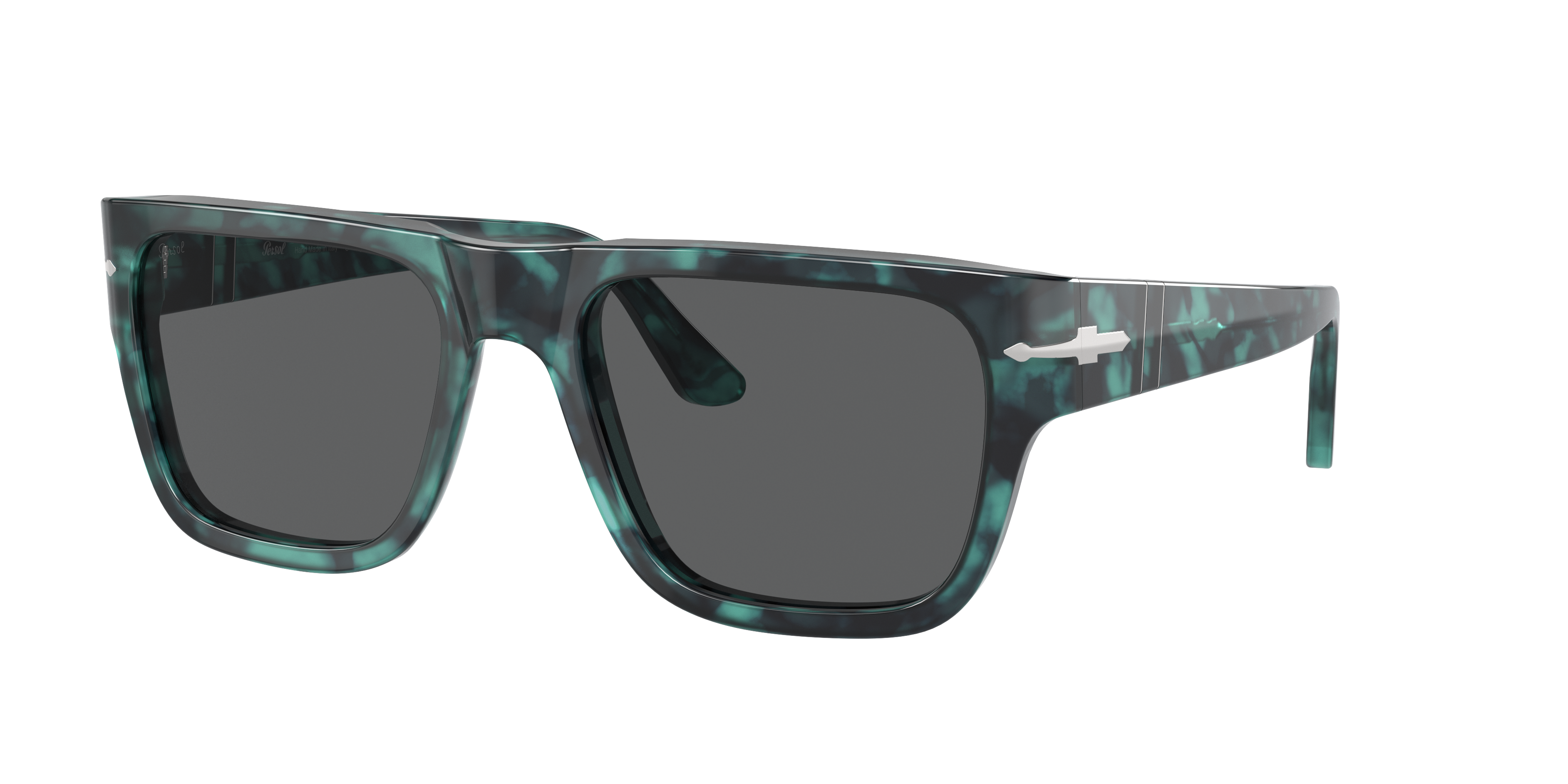 Persol Womens Blue Po3348s Rectangle-frame Tortoiseshell Acetate Sunglasses In Dark Grey