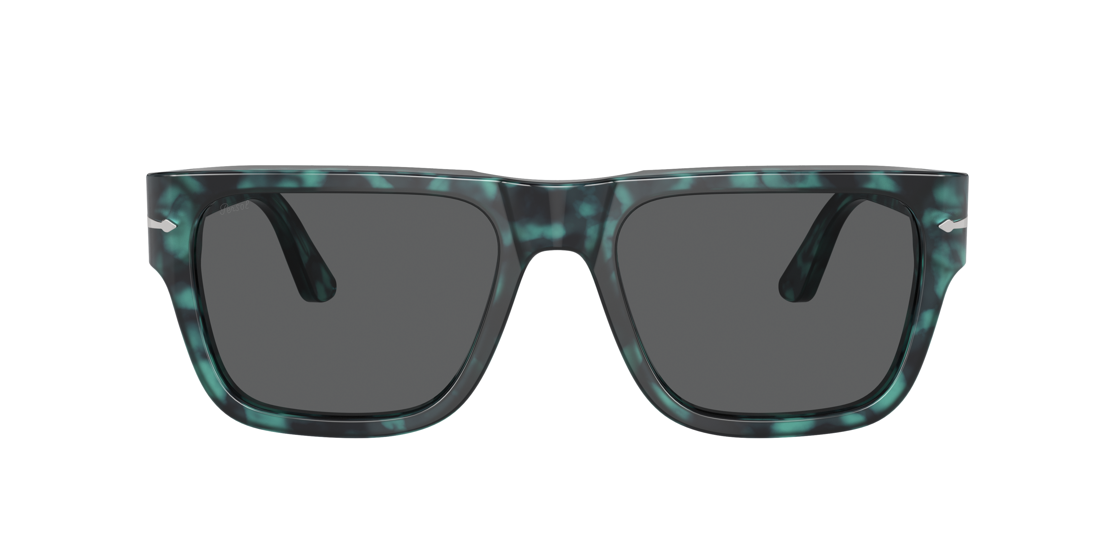 Persol Womens Blue Po3348s Rectangle-frame Tortoiseshell Acetate Sunglasses In Dark Grey