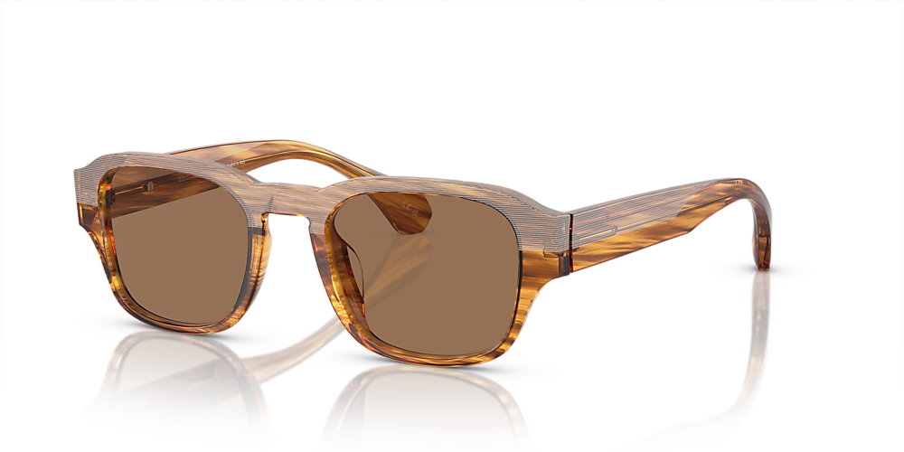 Alain Mikli A05506 50 Polar Brown Striped Havana Polarized