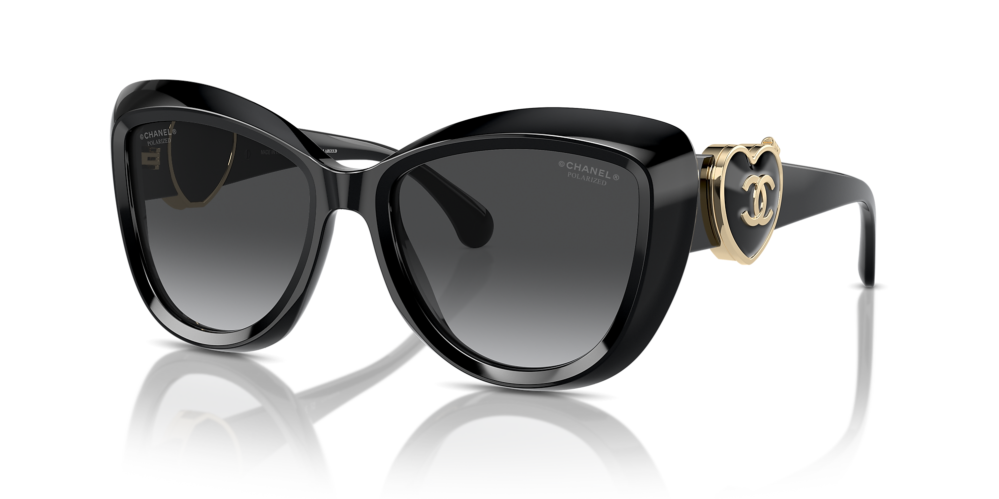 Chanel Butterfly Sunglasses CH5517 54 Grey & Black Polarised Sunglasses ...