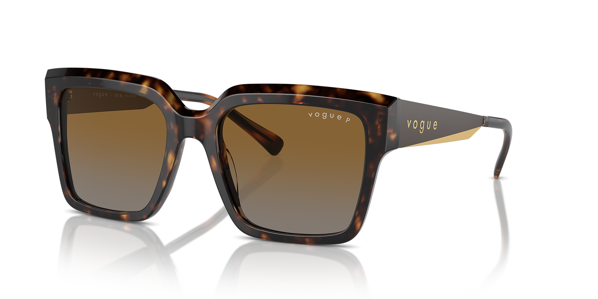 Vogue Eyewear VO5553S 54 Gradient Brown Polarized & Dark Havana Polarized Sunglasses Sunglass