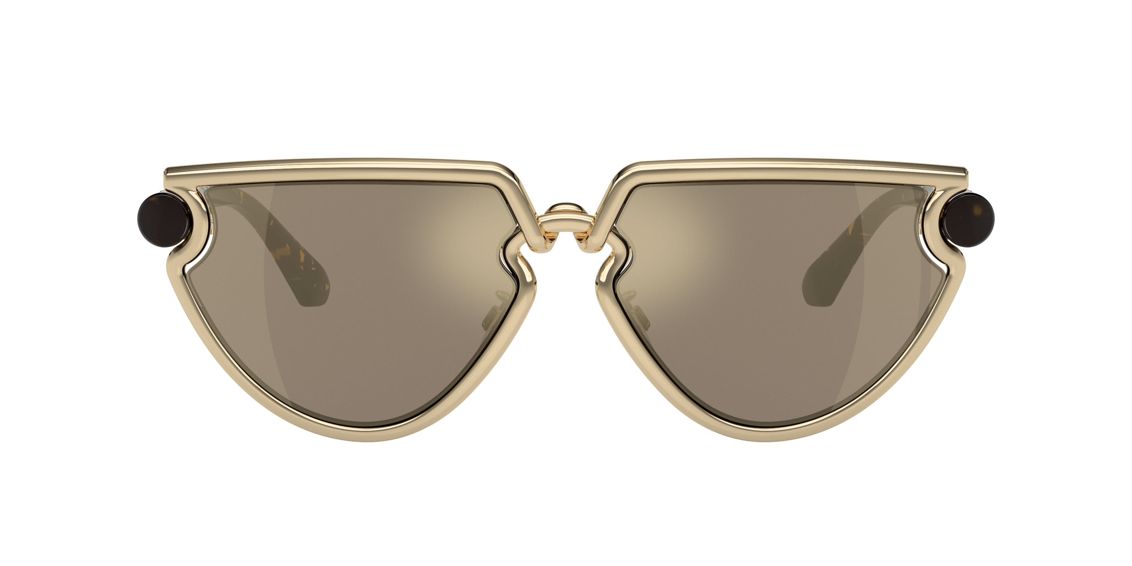 Burberry Clip Sunglasses In Light Brown Mirror Gold