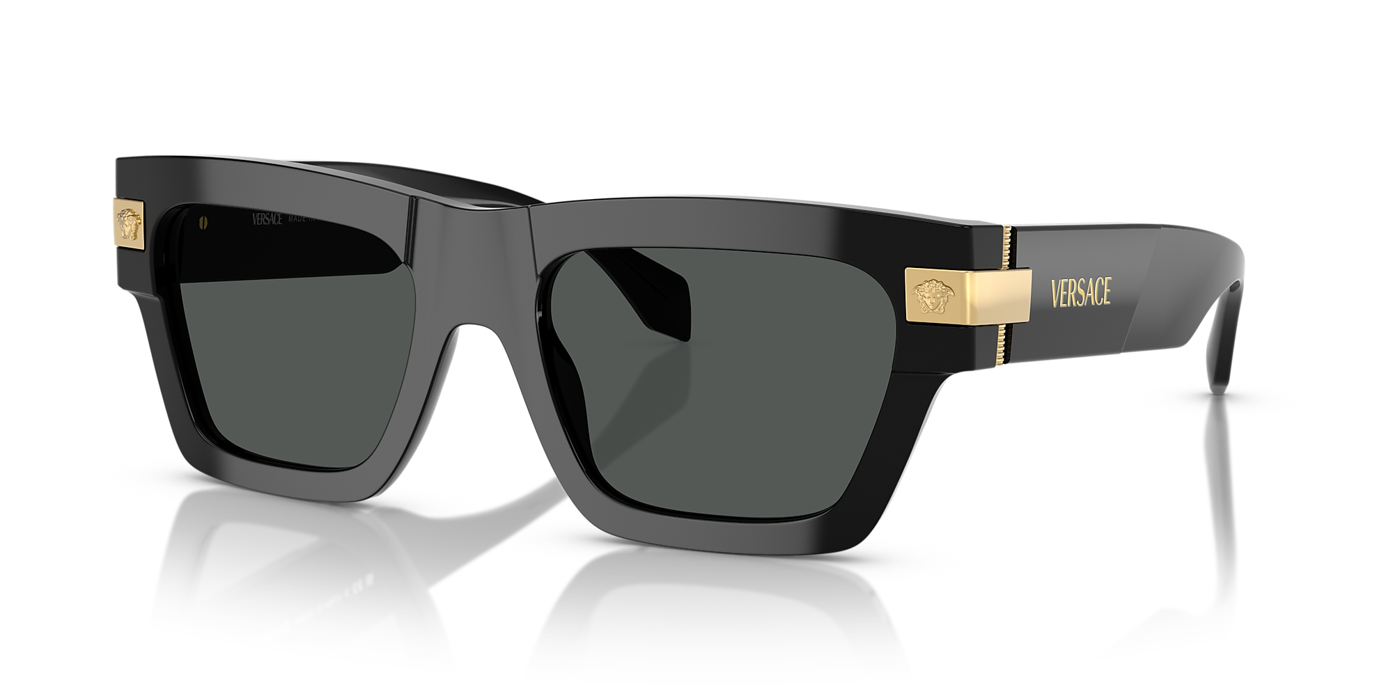 Versace VE4464 52 Dark Grey & Black Sunglasses | Sunglass Hut USA