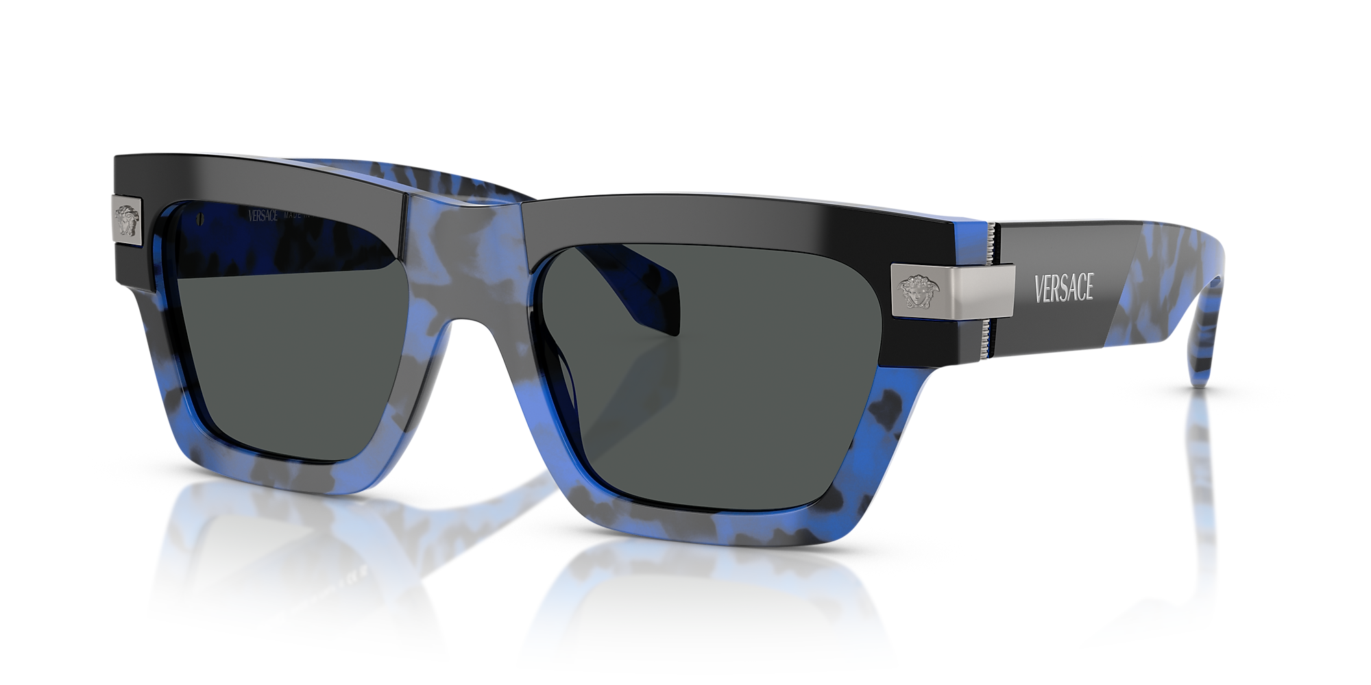 Versace VE4464 55 Dark Grey & Havana Blue Sunglasses Sunglass Hut USA