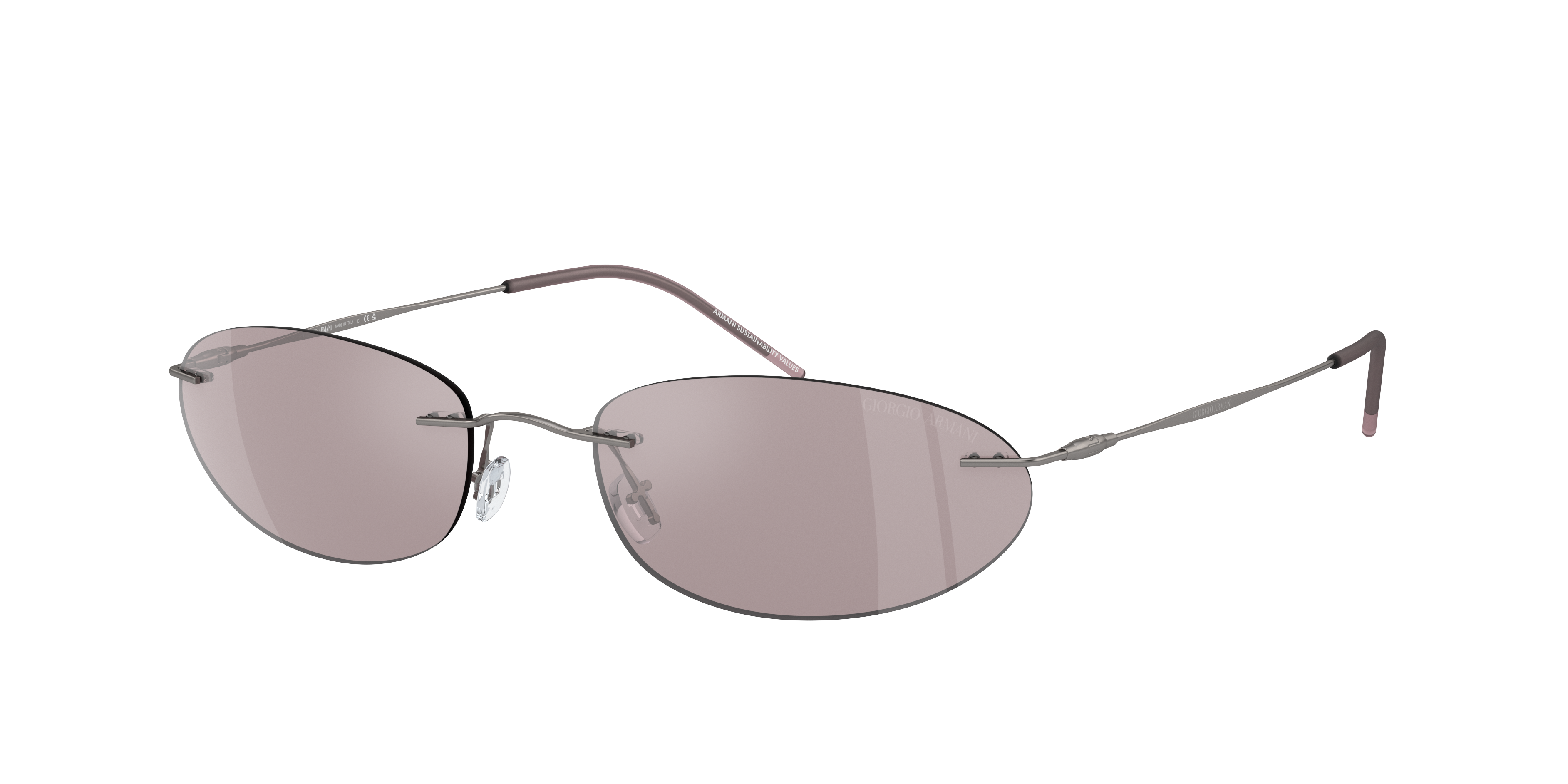 Shop Giorgio Armani Woman Sunglass Ar1508m In Violet Mirror Flash Silver