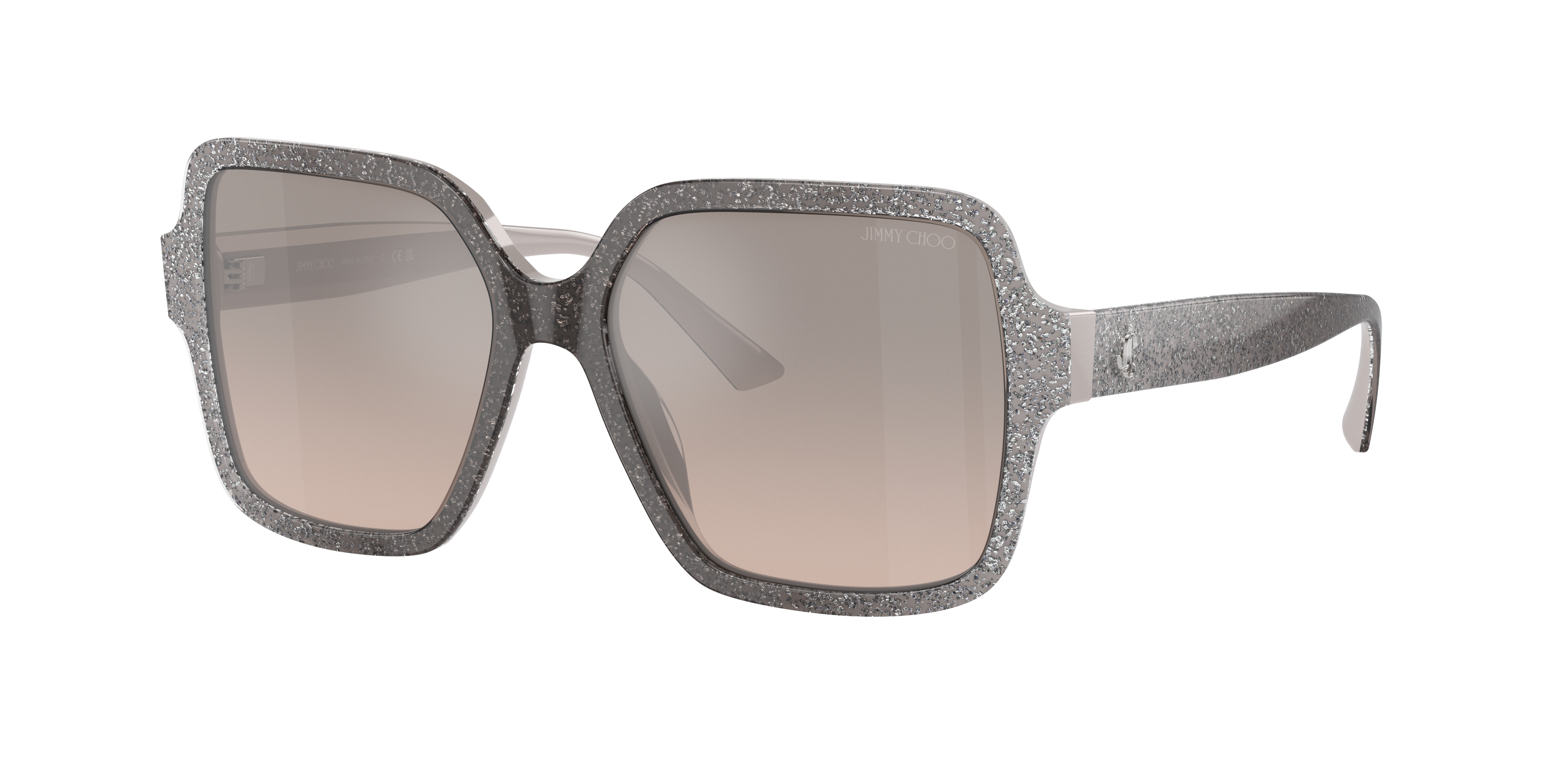 Jimmy Choo Woman Sunglasses Jc5005 In Brown Gradient Grey Mirror Silver