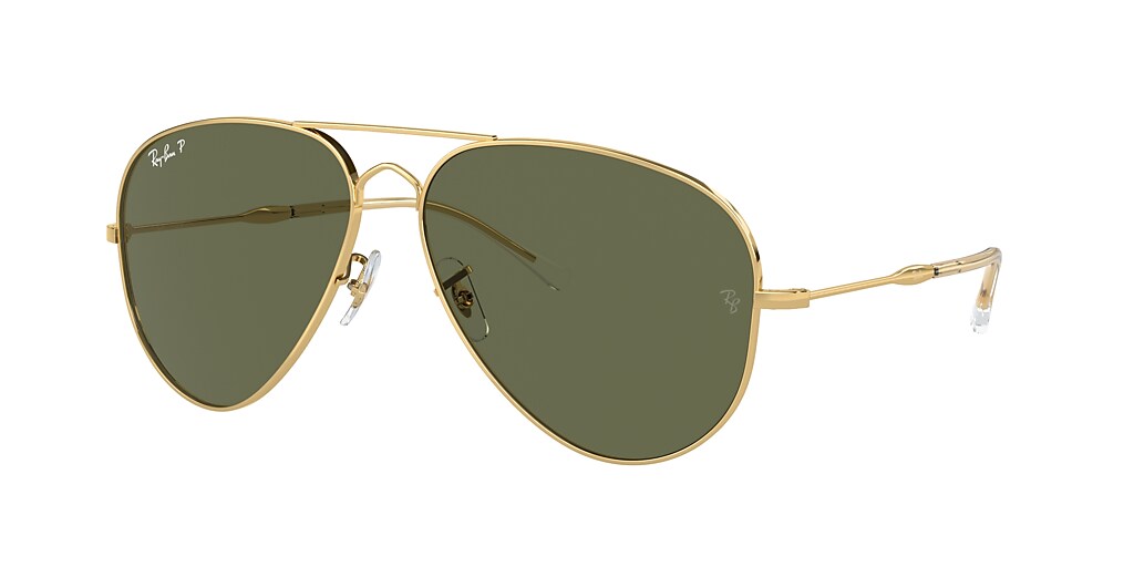 Ray-Ban RB3825 Old Aviator 62 Green & Gold Polarized Sunglasses ...