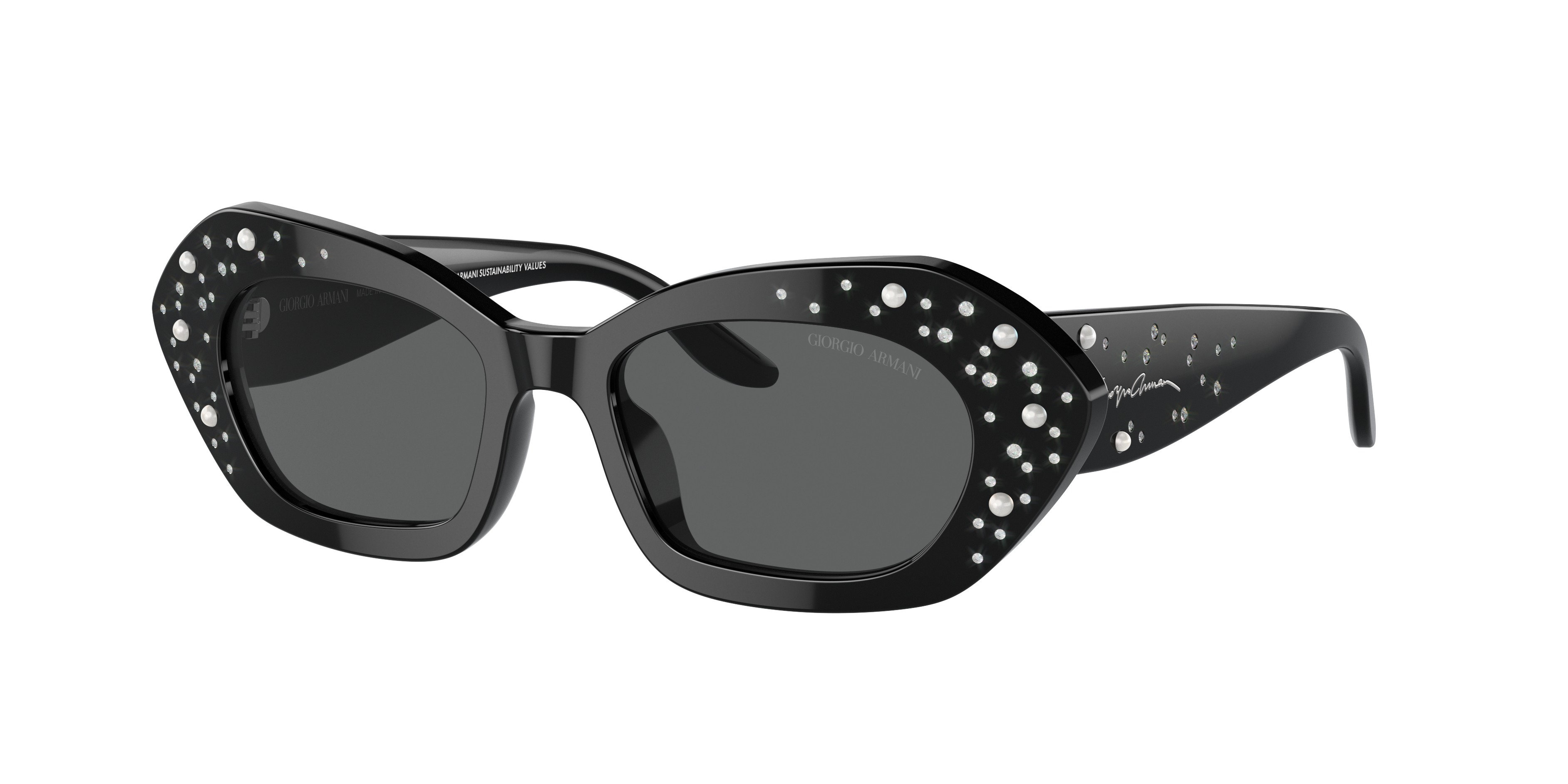 Shop Giorgio Armani Woman Sunglass Ar8213bu In Dark Grey