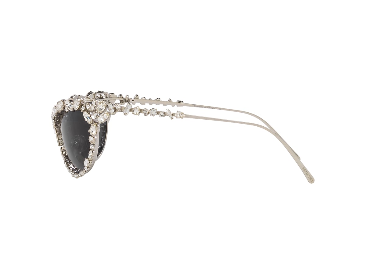 Swarovski SK7013 59 Dark Grey & Silver Sunglasses | Sunglass Hut USA