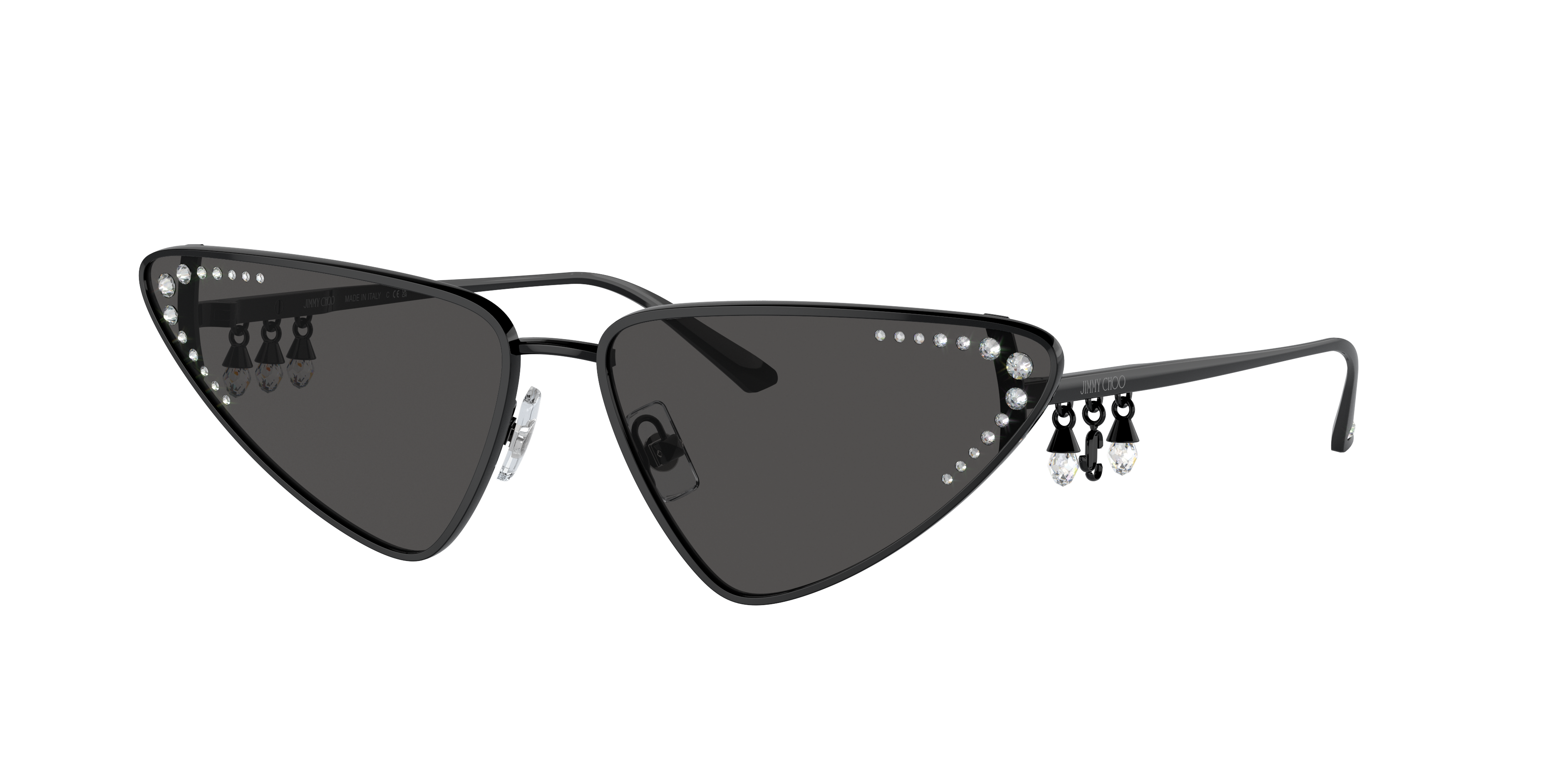 Jimmy Choo Eyewear Triangle Frame Sunglasses In Dark Grey
