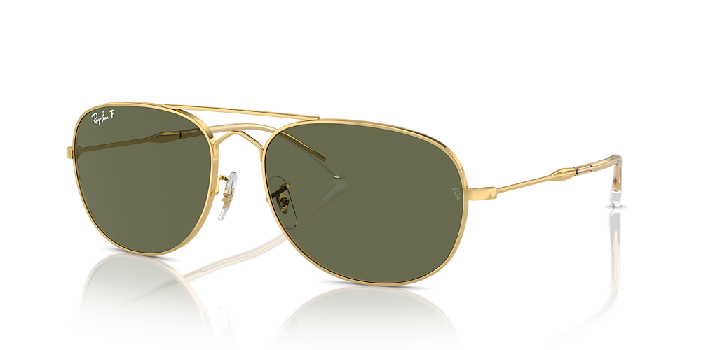 Ray-Ban RB3735 Bain Bridge 60 Green & Gold Polarized Sunglasses