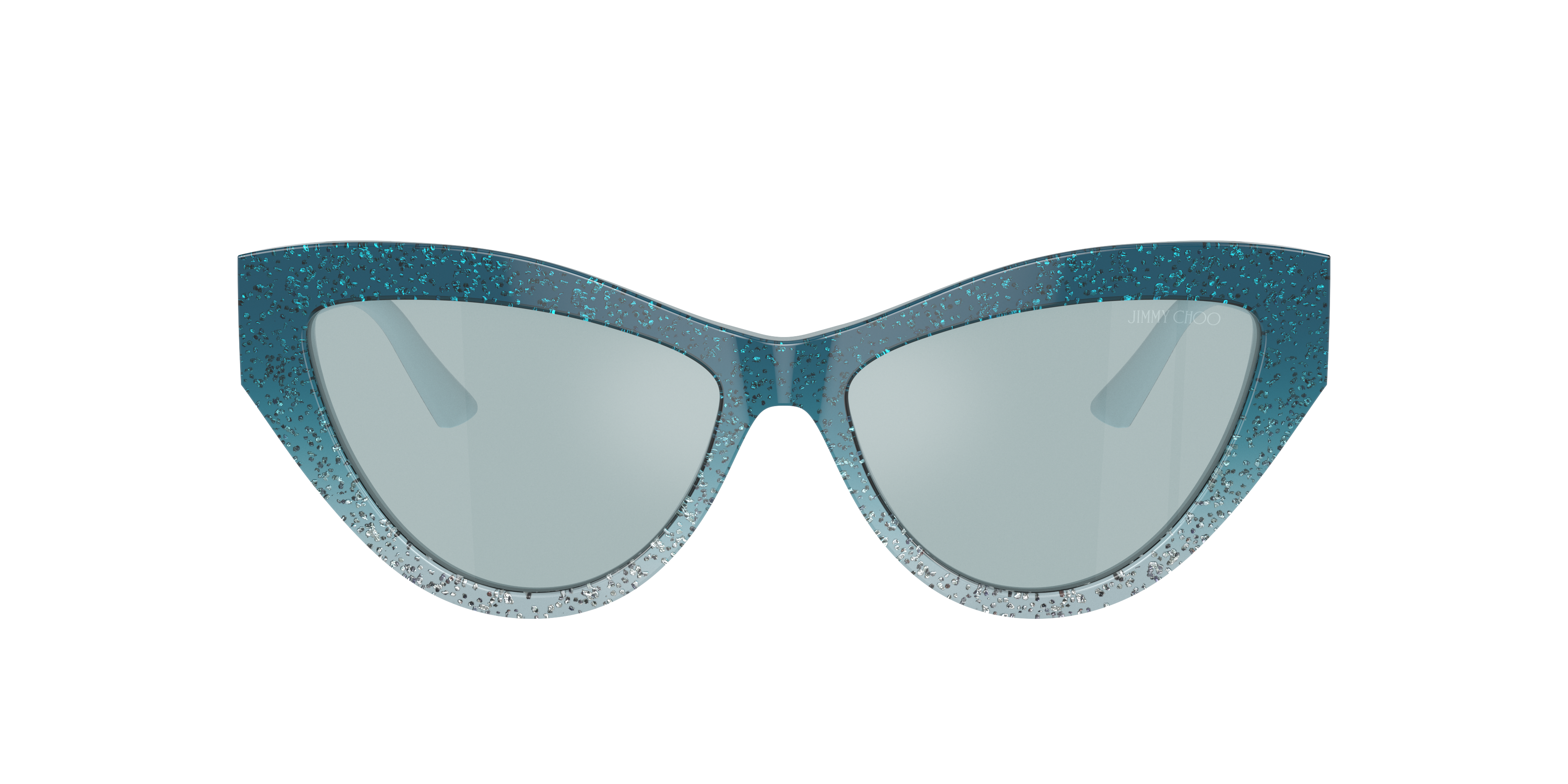 Shop Jimmy Choo Woman Sunglass Jc5004 In Light Azure Silver Mirror