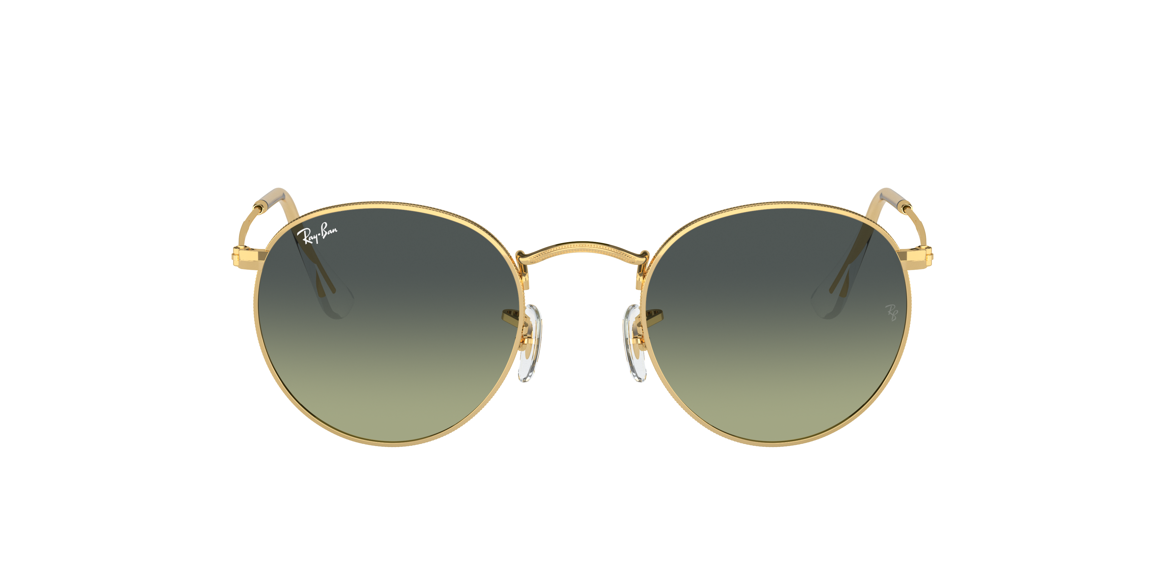 Ray Ban Round Metal Sunglasses Gold Frame Green Lenses 53-21 In Green Vintage