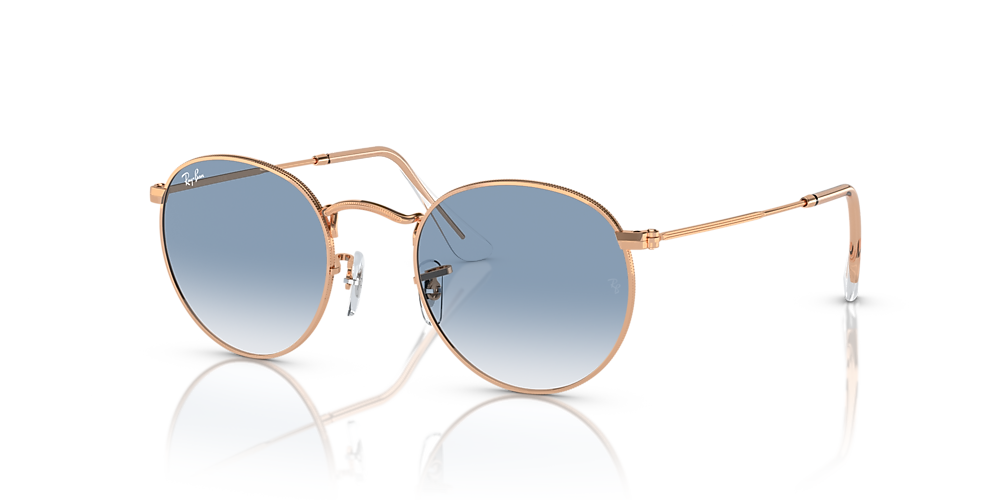 ROUND METAL ANTIQUED Sunglasses in Bronze-Copper and Blue - RB3447