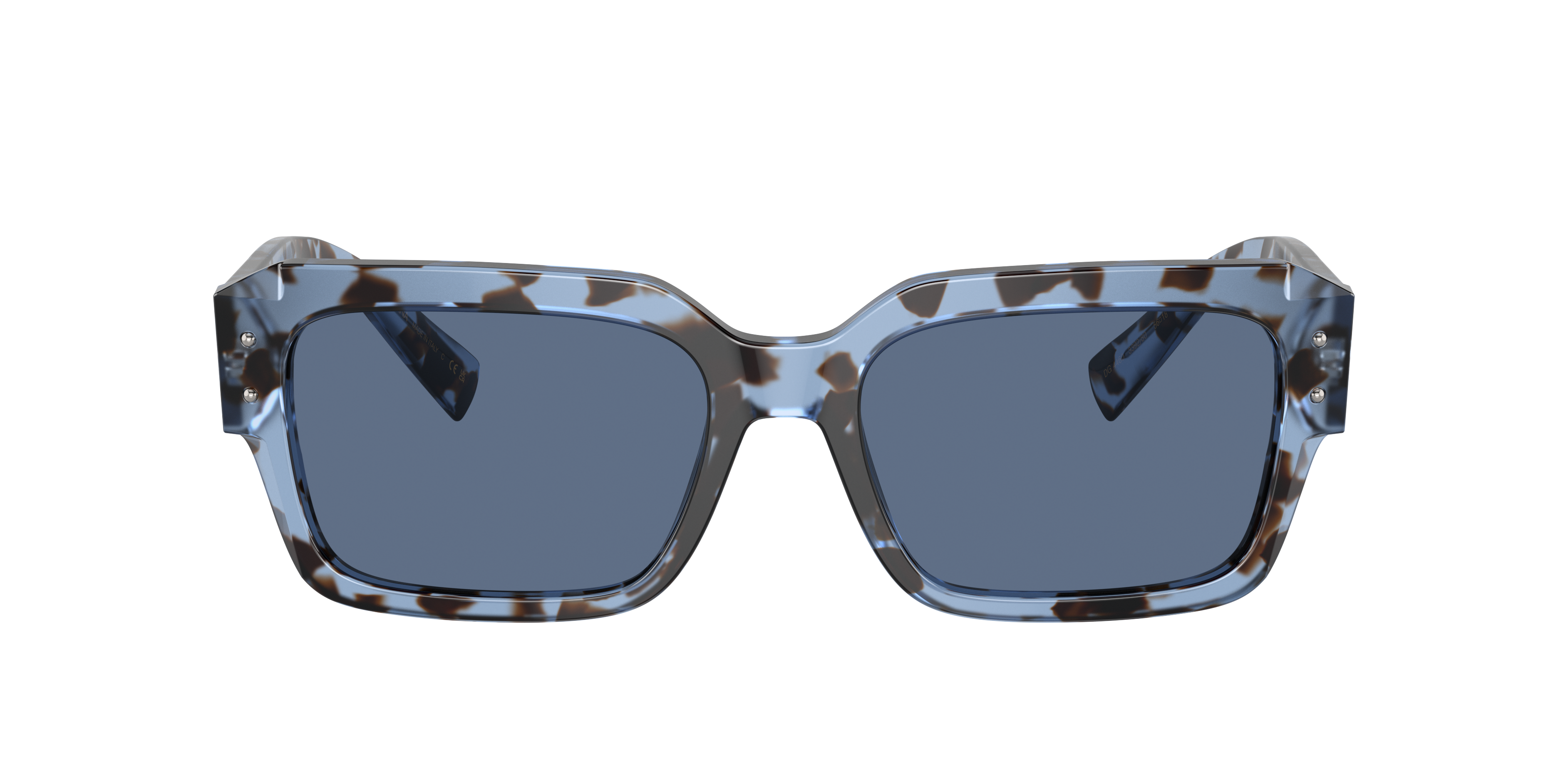 Dolce & Gabbana Sharped Rectangle-frame Sunglasses In Dark Blue