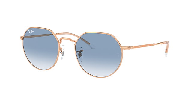 Ray-Ban RB3565 Jack 53 Clear & Blue & Rose Gold Sunglasses 