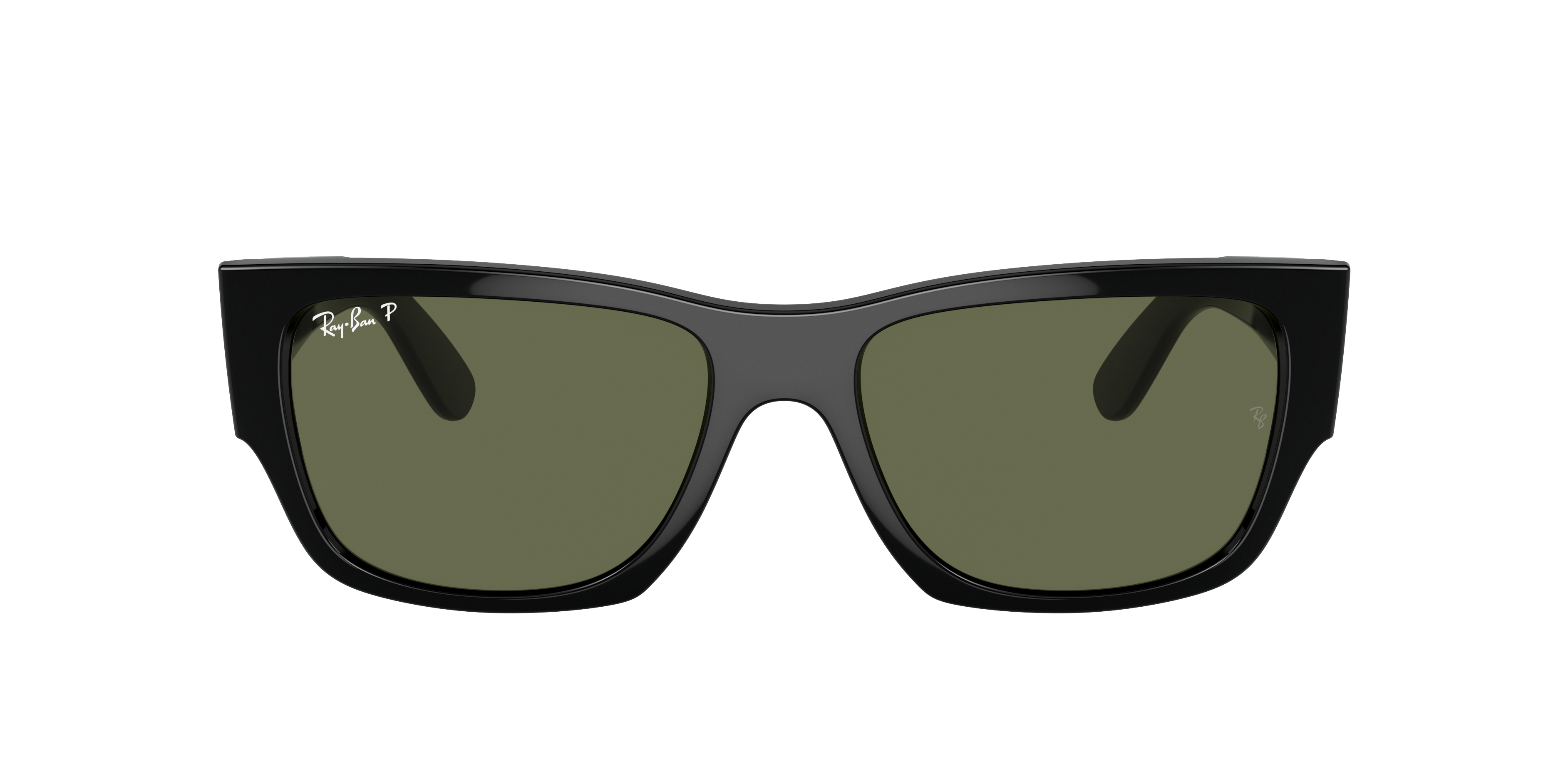 Ray Ban Carlos Sunglasses Black Frame Green Lenses 56-18 In Green