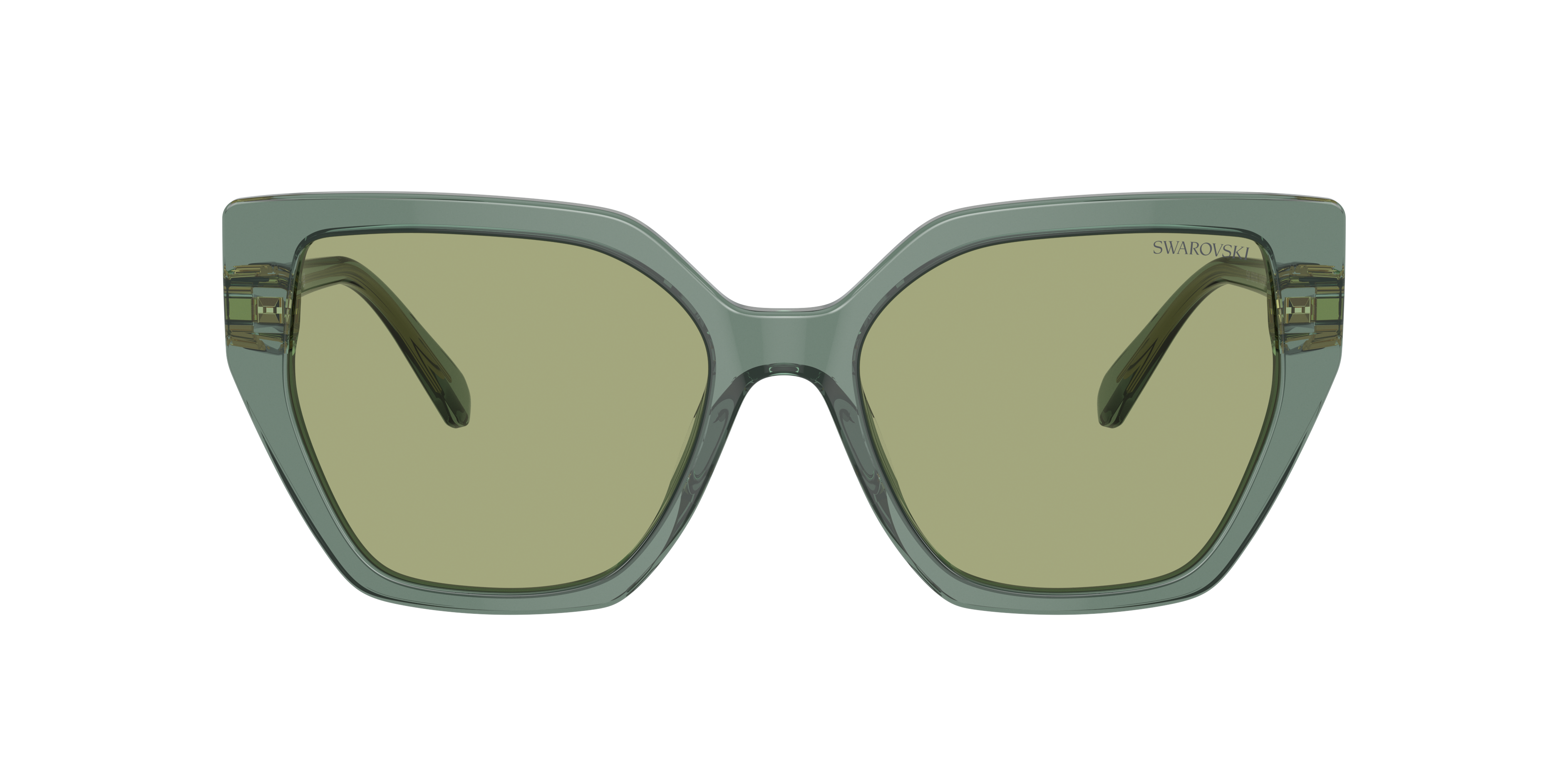 Swarovski Constella 56mm Polarized Irregular Sunglasses In Green