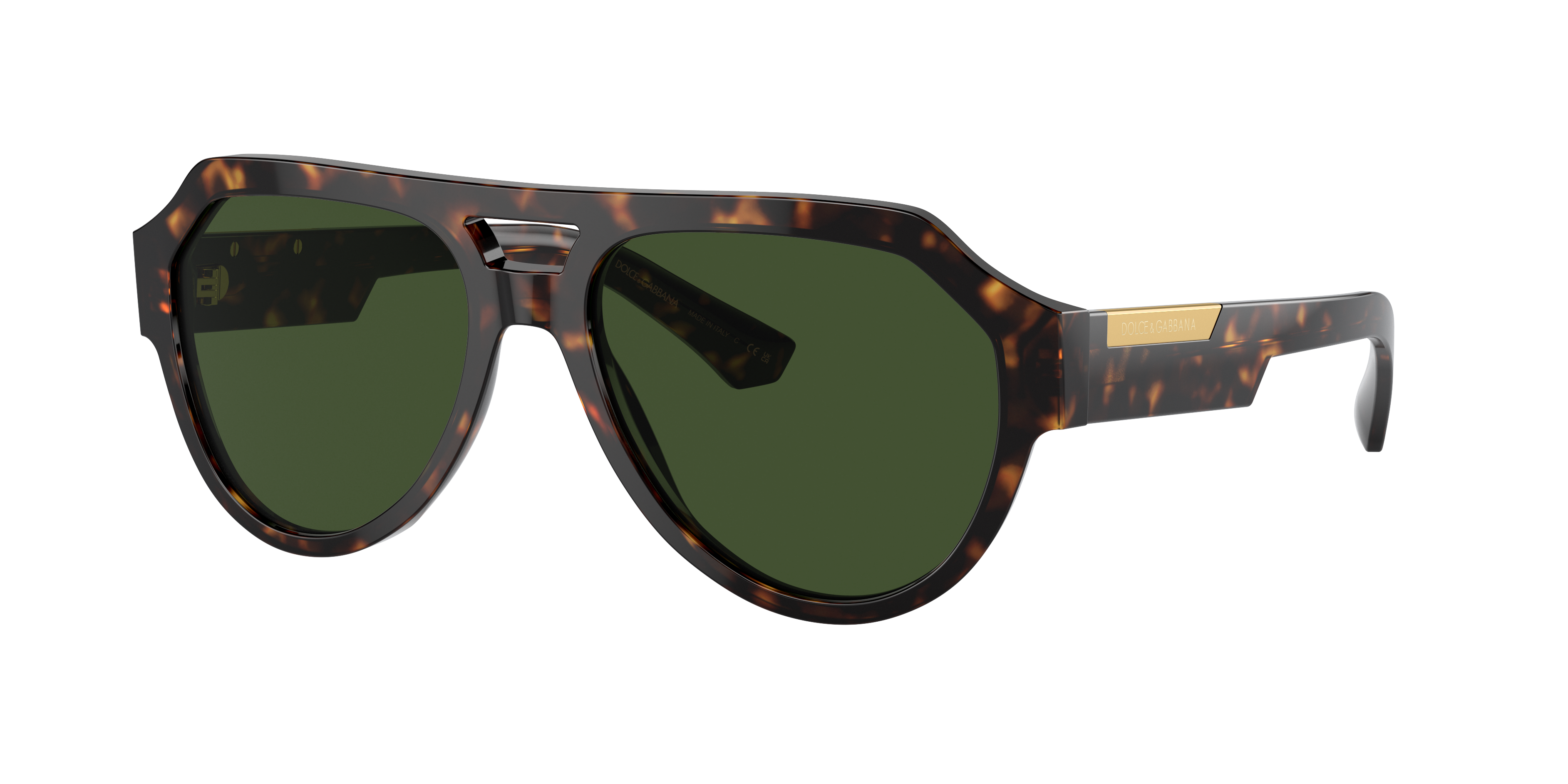 Dolce & Gabbana Logo-engraved Sunglasses In Dark Green