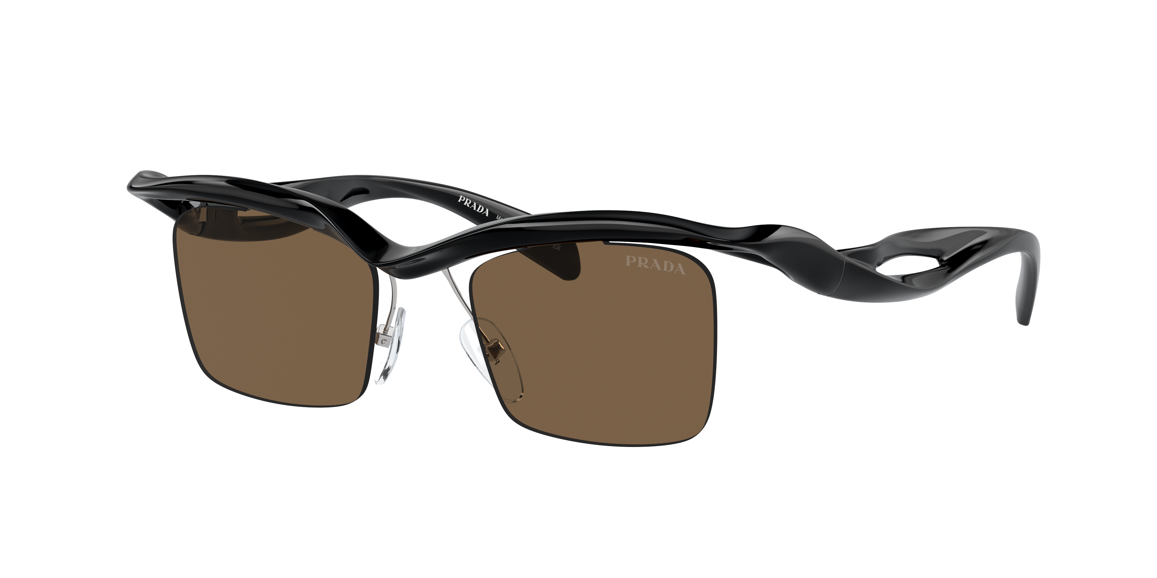 Shop Prada Man Sunglasses Pr A15s In Dark Brown