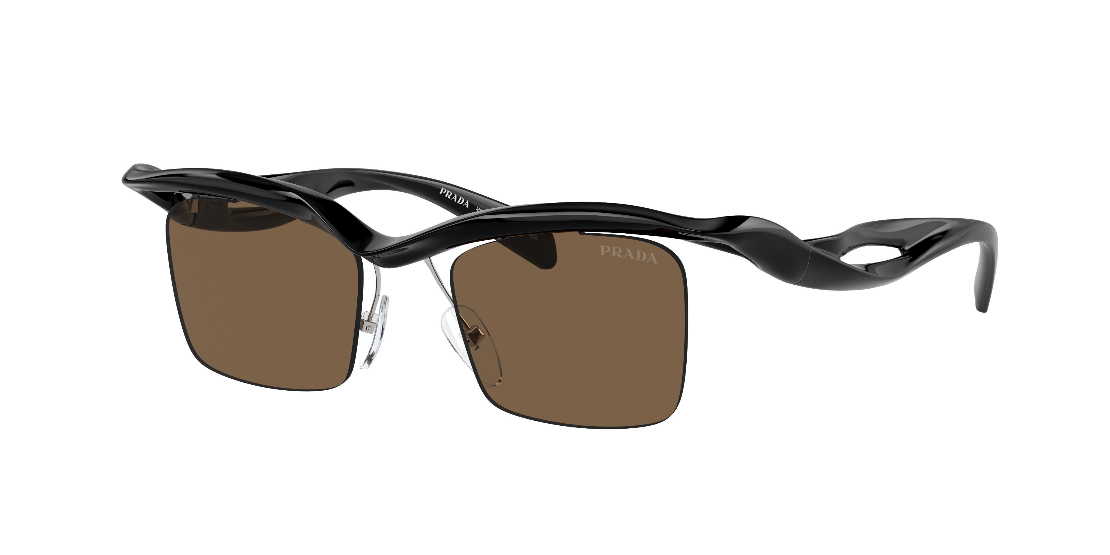 Prada Man Sunglasses Pr A15s In Dark Brown