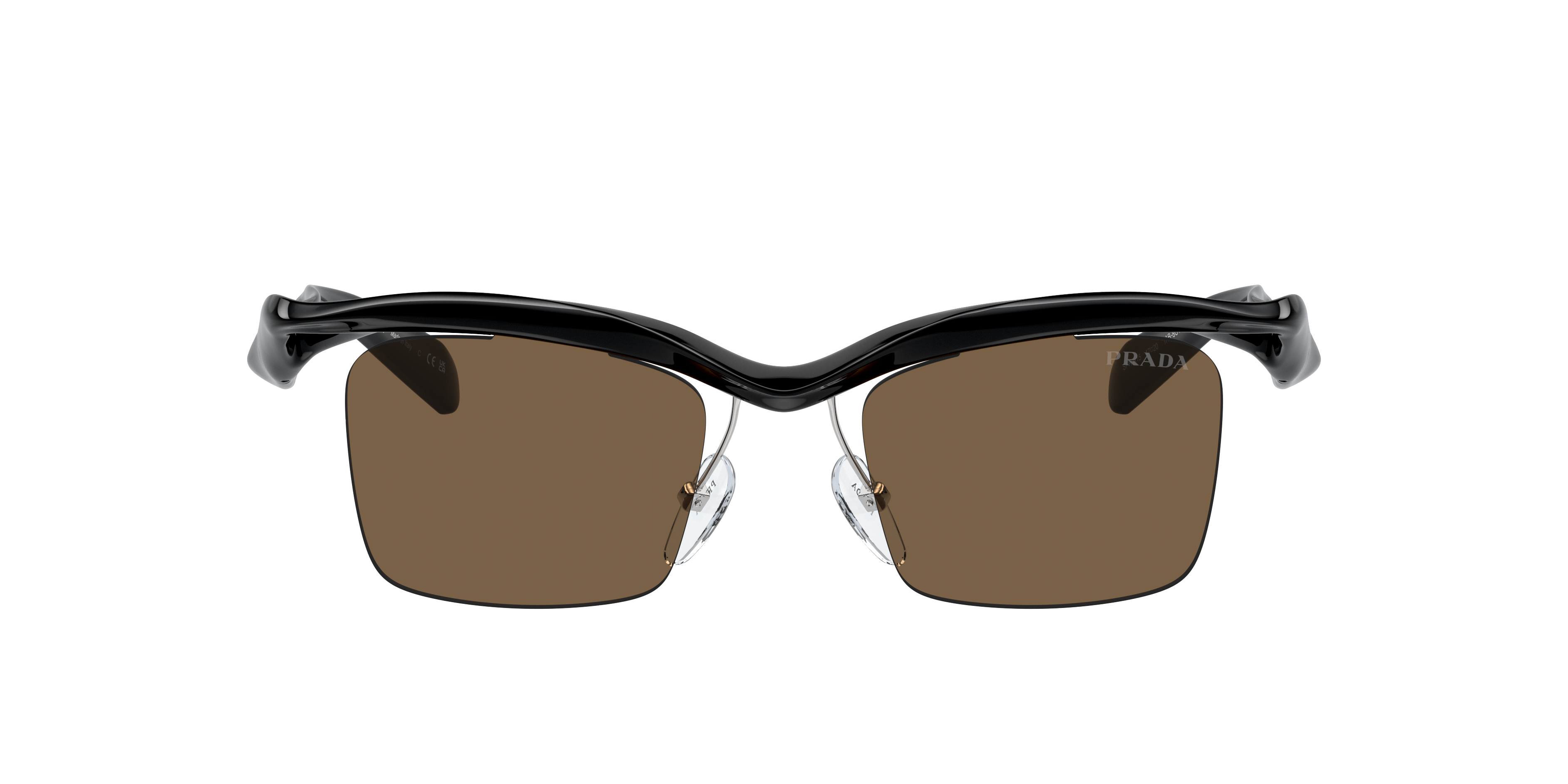 Shop Prada Man Sunglasses Pr A15s In Dark Brown