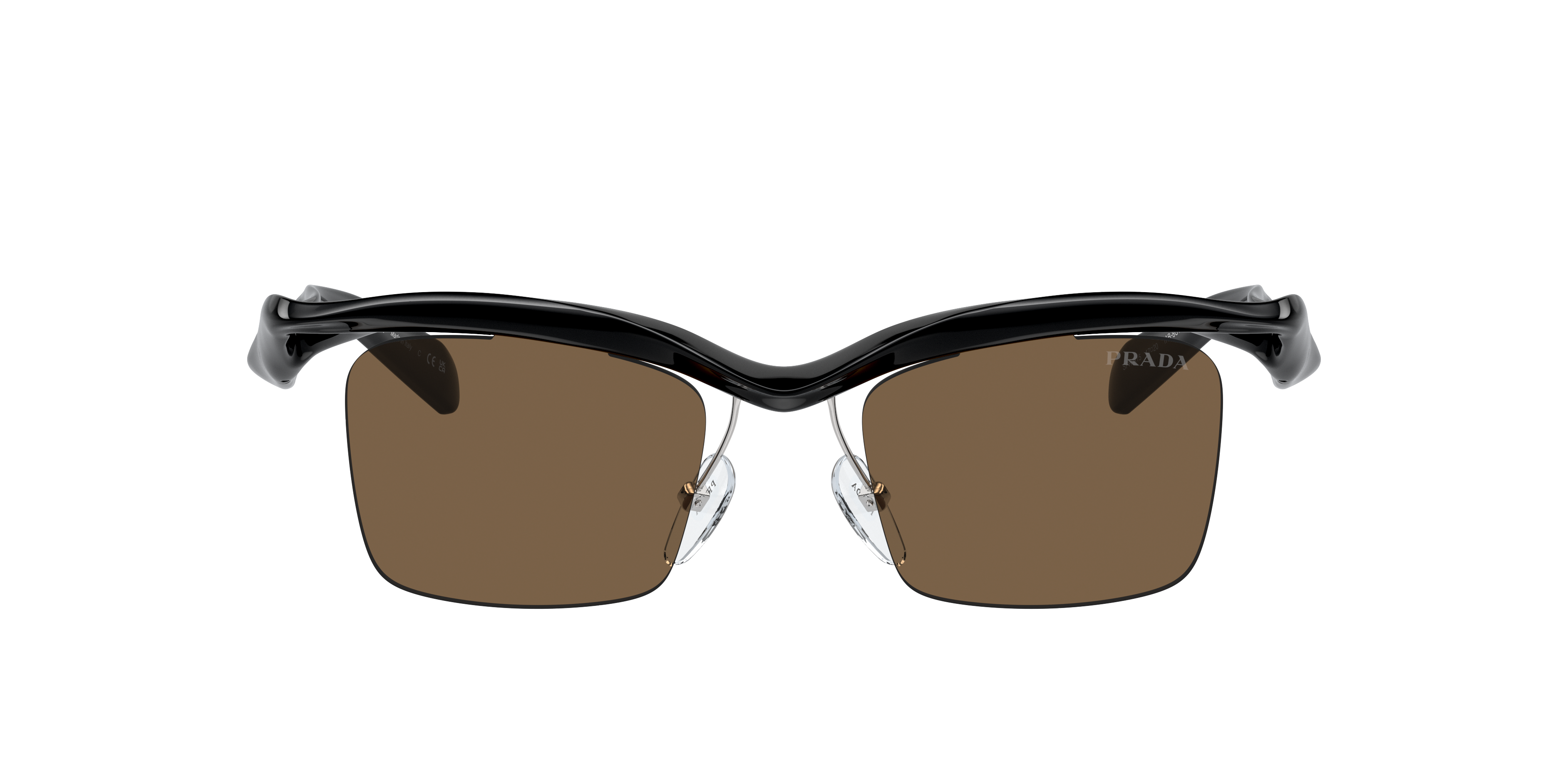 Prada Man Sunglasses Pr A15s In Dark Brown