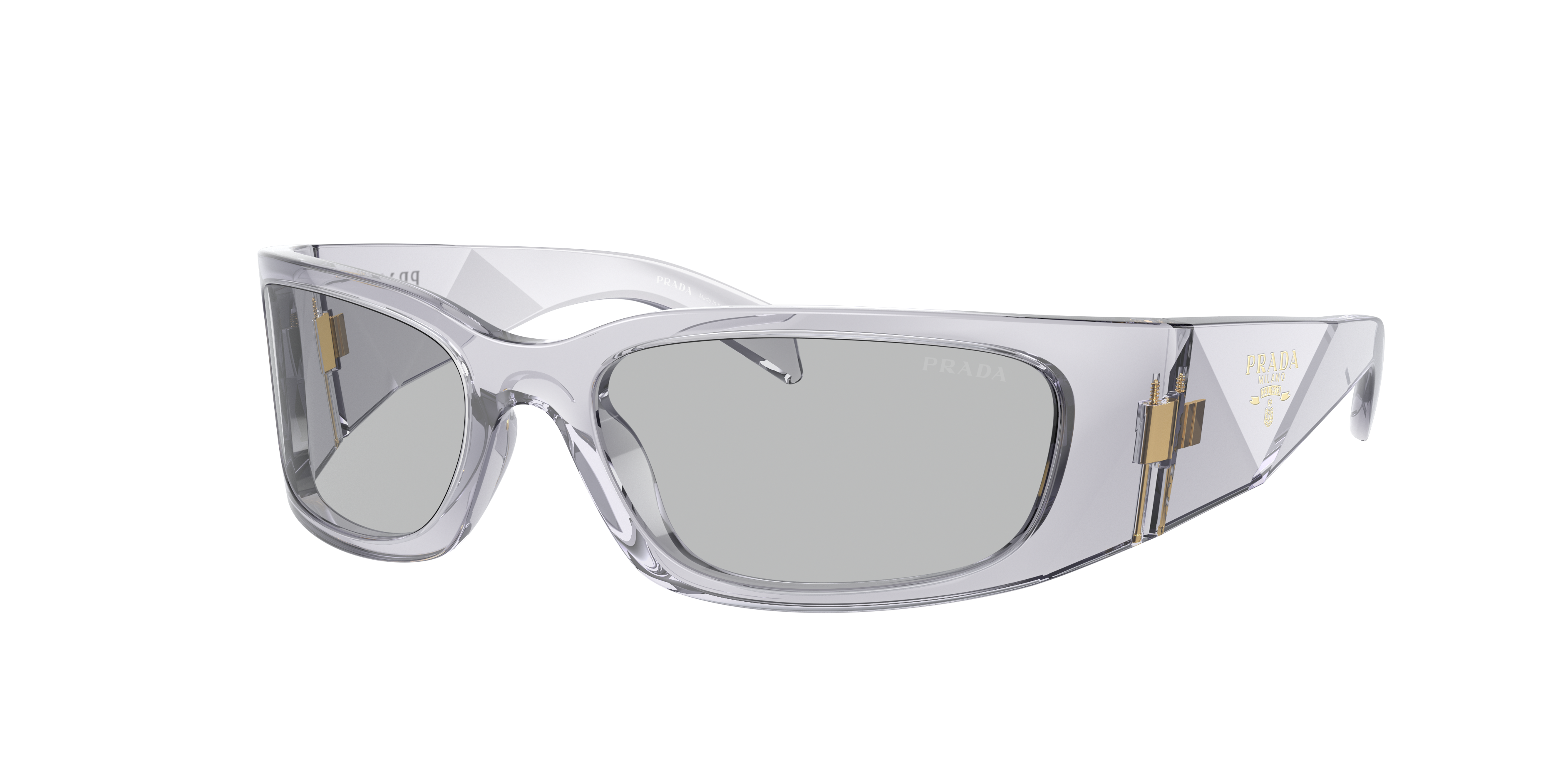 Shop Prada Woman Sunglass Pr A14s In Light Grey