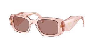 Prada PR 17WS 49 Light Brown & Transparent Peach Sunglasses 