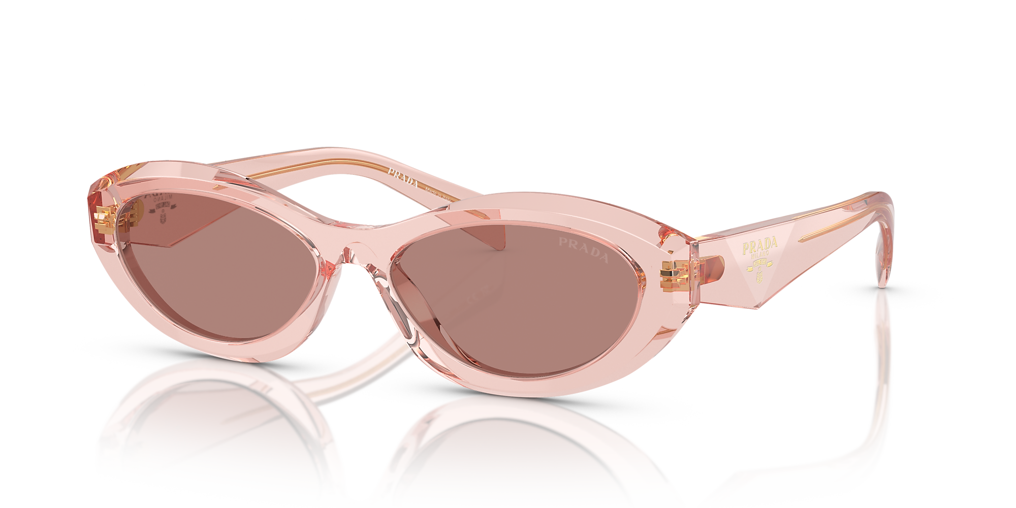 Prada PR 26ZS 55 Light Brown & Transparent Peach Sunglasses Sunglass