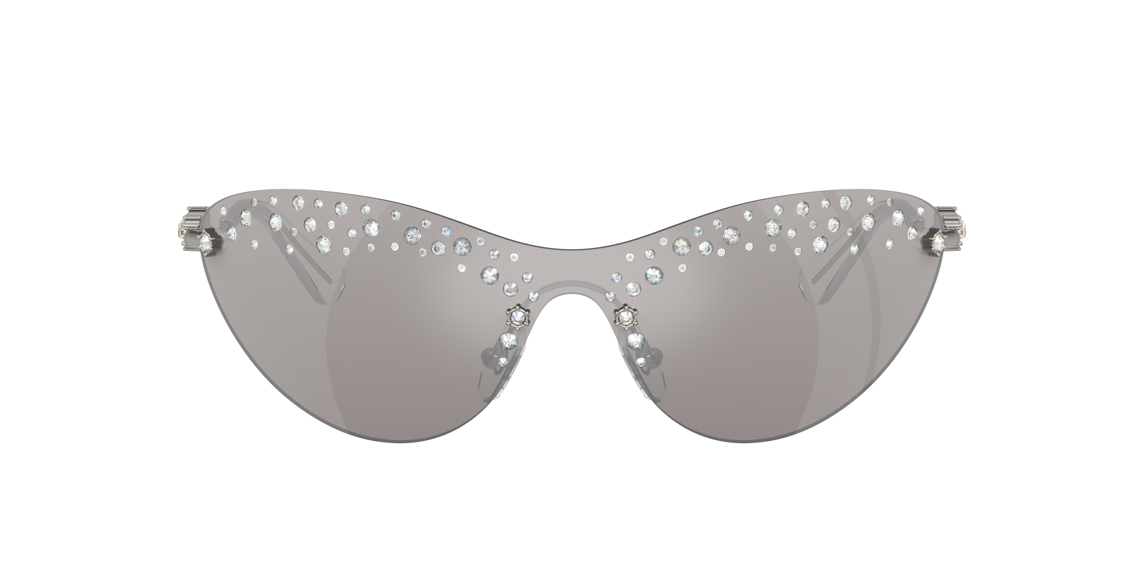 Swarovski Sk 7023 40096g 37mm Womens Irregular Sunglasses In Light Grey Mirror Silver