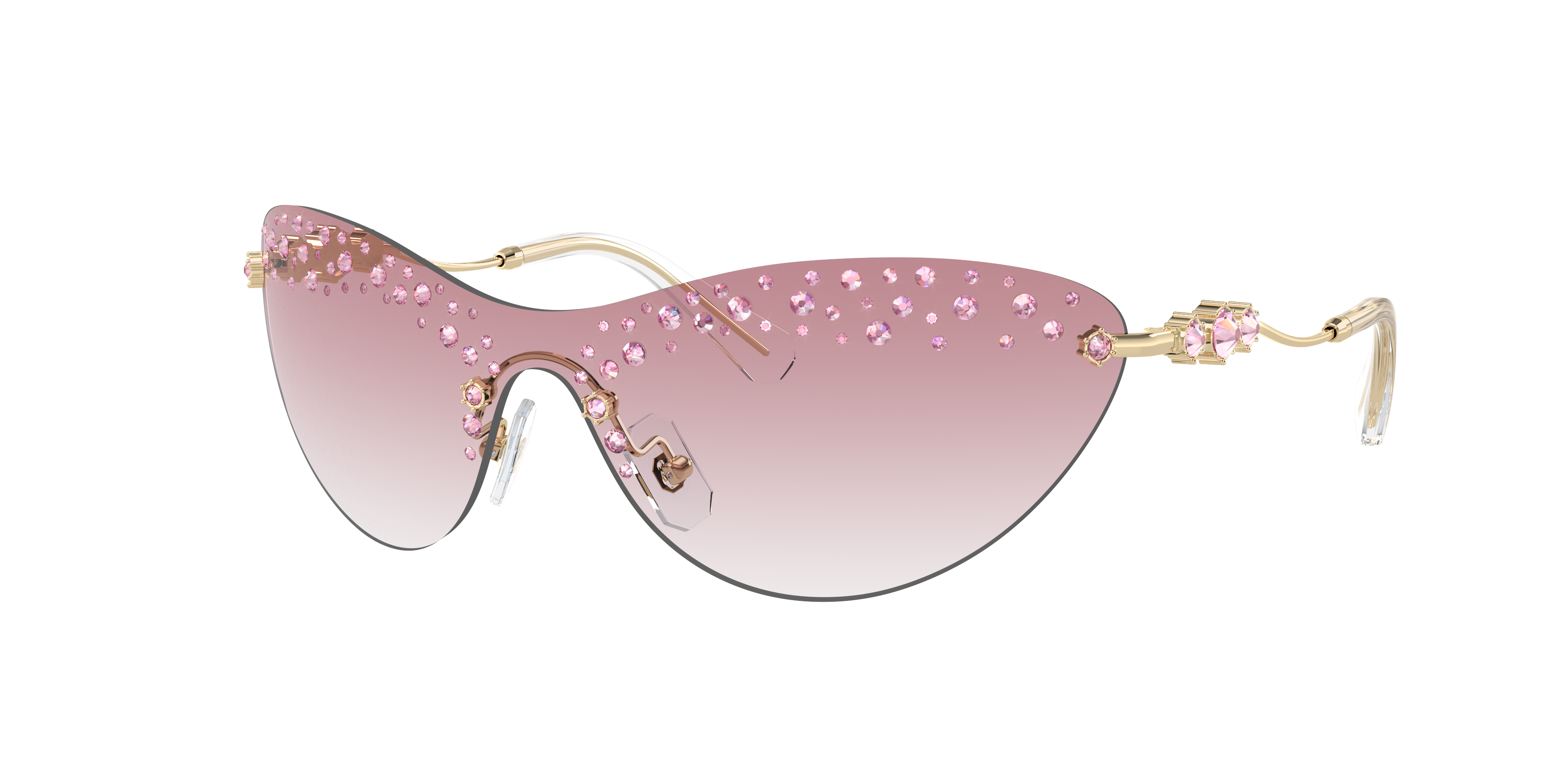 Swarovski Woman Sunglass Sk7023 In Clear Gradient Pink