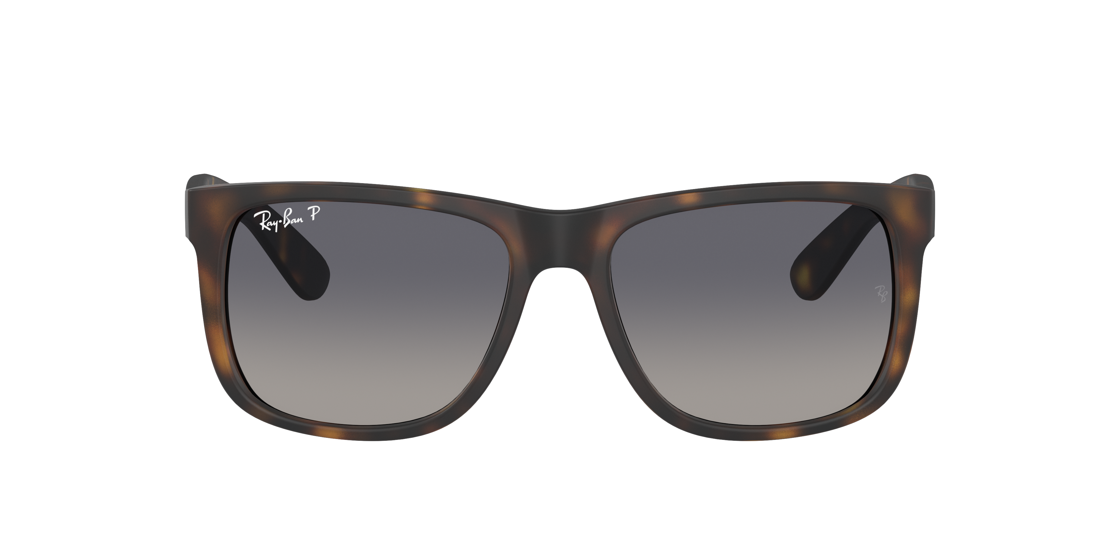 Ray Ban Justin Classic Sunglasses Havana Frame Blue Lenses Polarized 55-17 In Blue