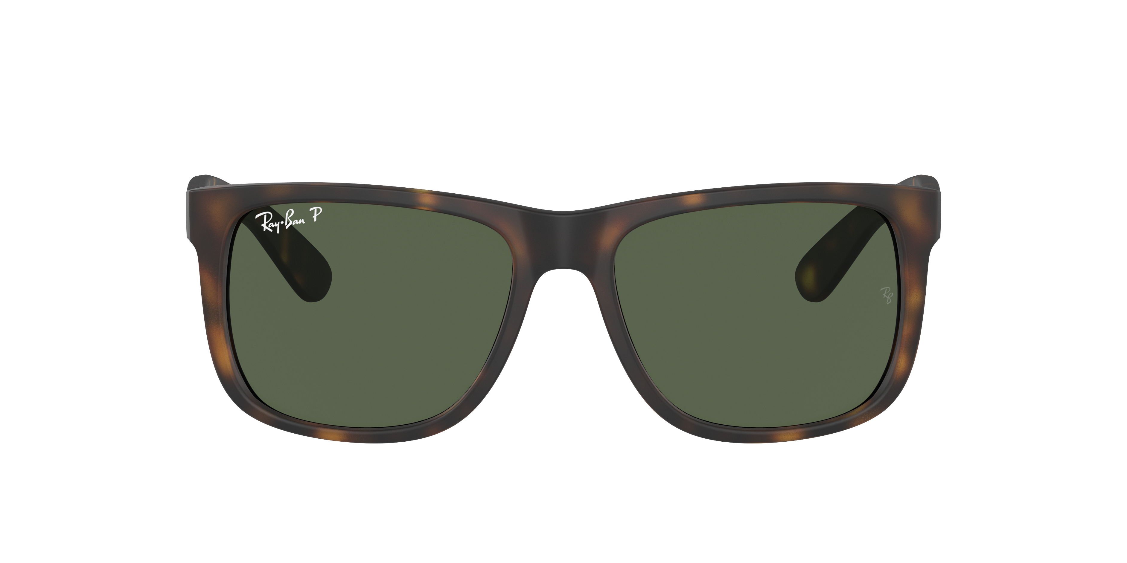 Ray Ban Justin Classic Sunglasses Havana Frame Green Lenses Polarized 55-17 In Dark Green