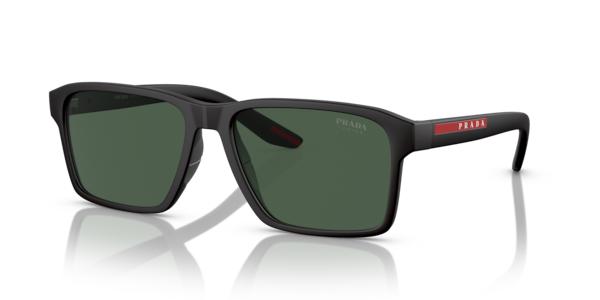 Óculos de sol Prada Linea Rossa PS05YS, formato máscara, armação em nylon, lente azul degradê